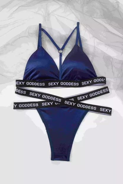 Sajiero Brief Bralette Bikini Set blue color top quality b ra price in pakistan