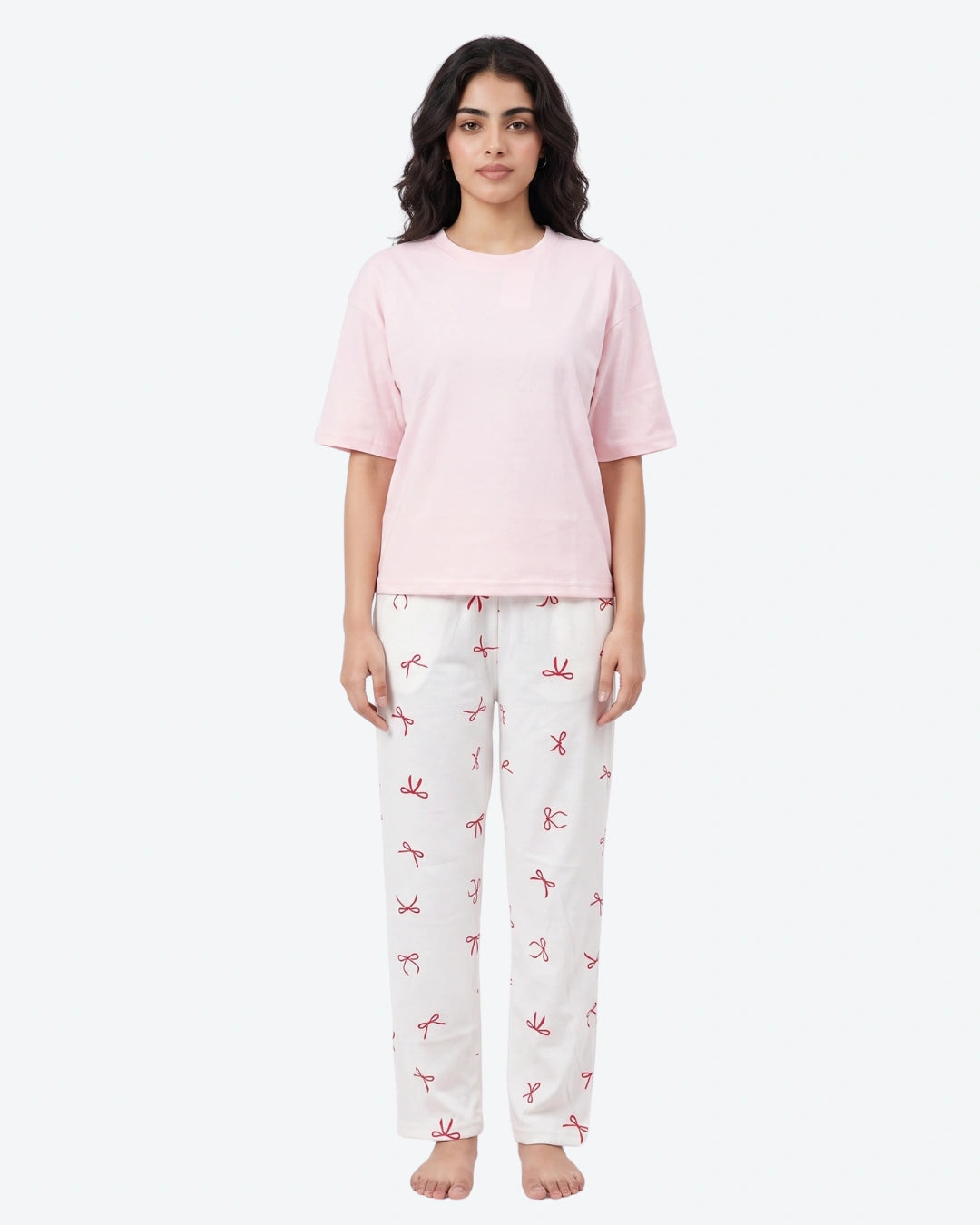 Cotton PJ Set - Bow Bliss - Pink
