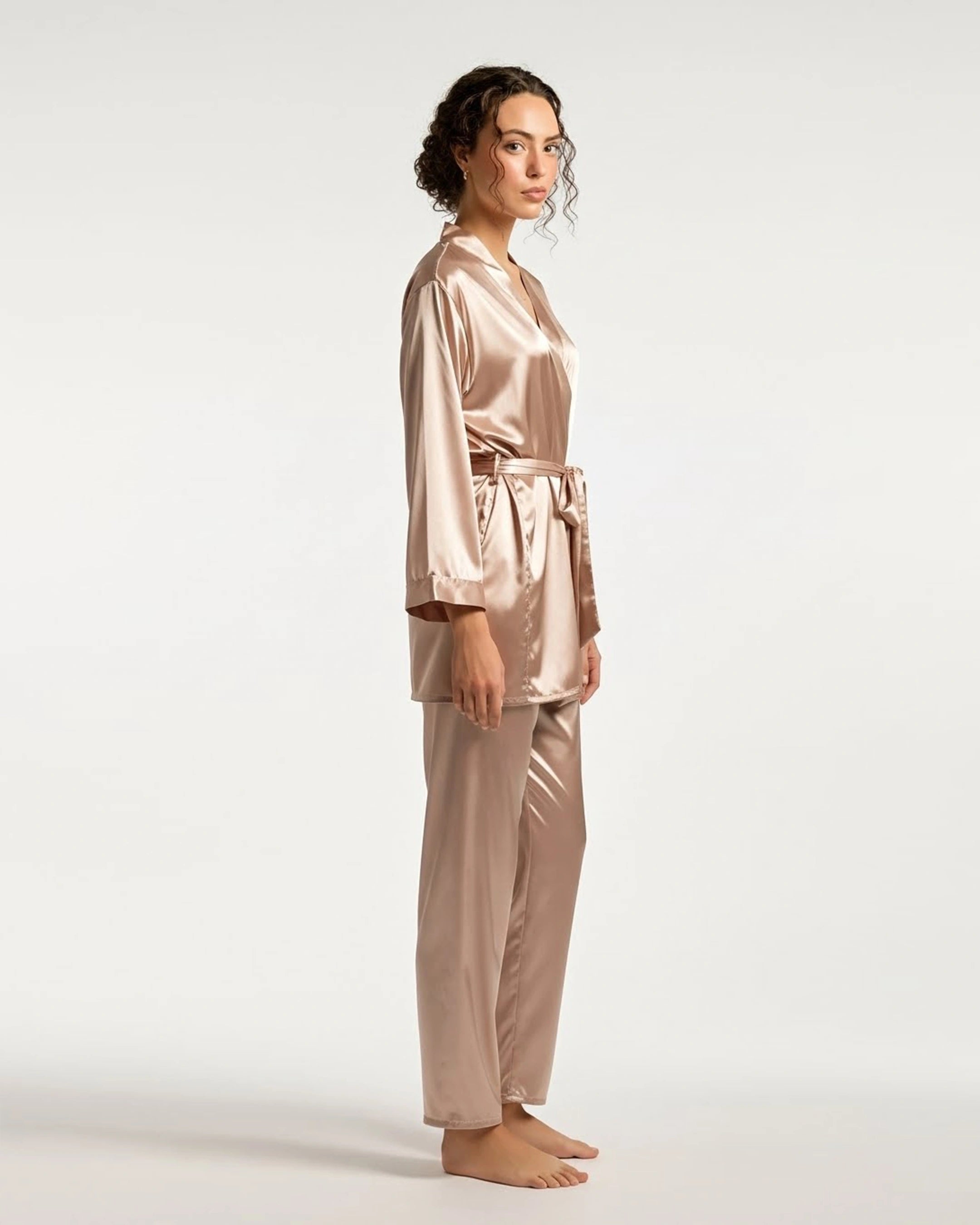 Silk PJ Set - Silk Lounge - Champagne