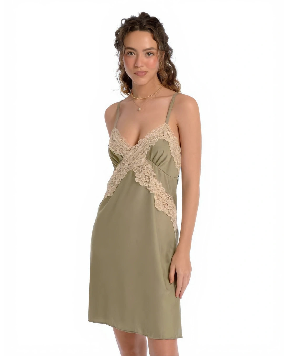 Babydoll Lingerie  -  Willow - Olive Green