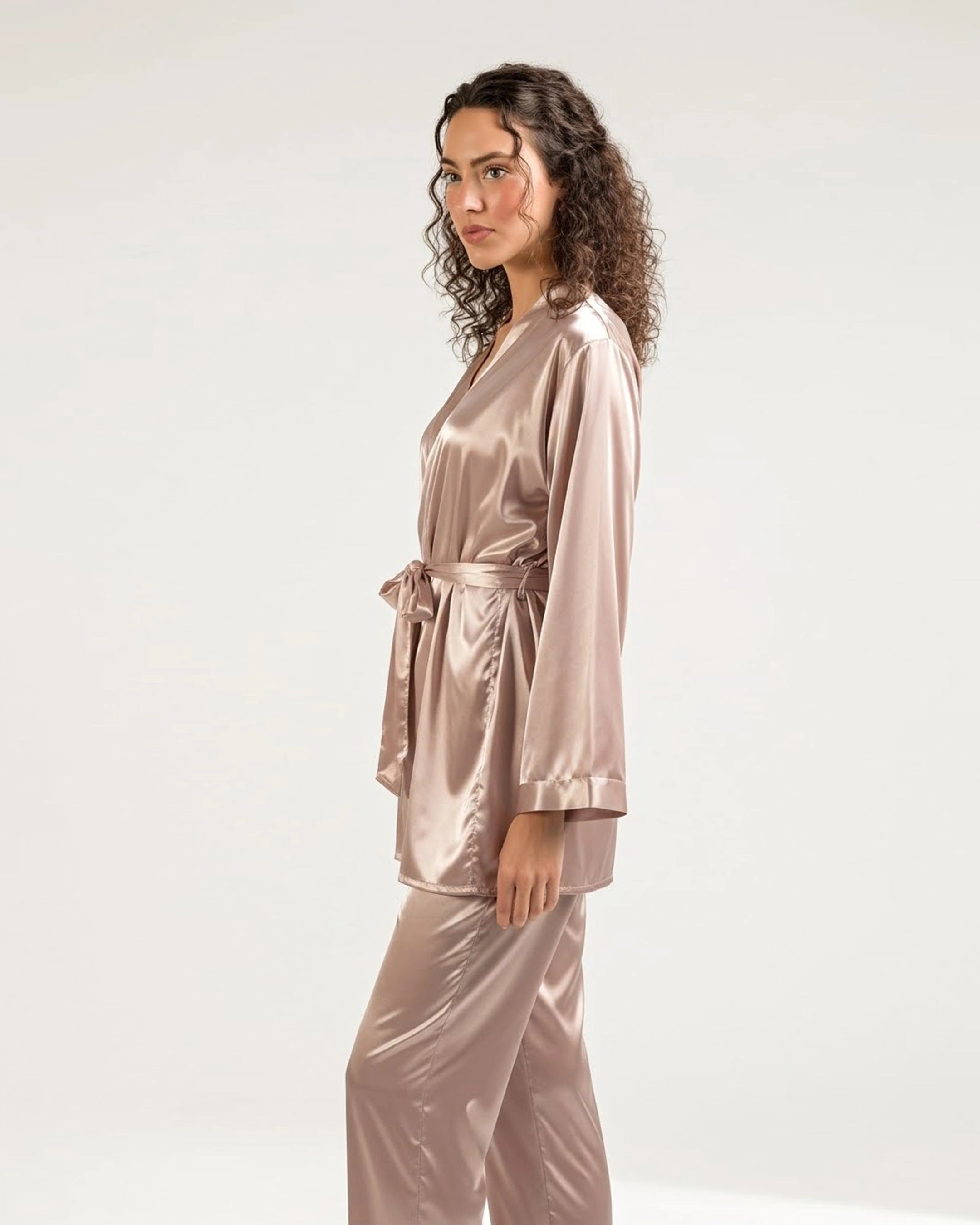 Silk PJ Set - Silk Lounge - Champagne