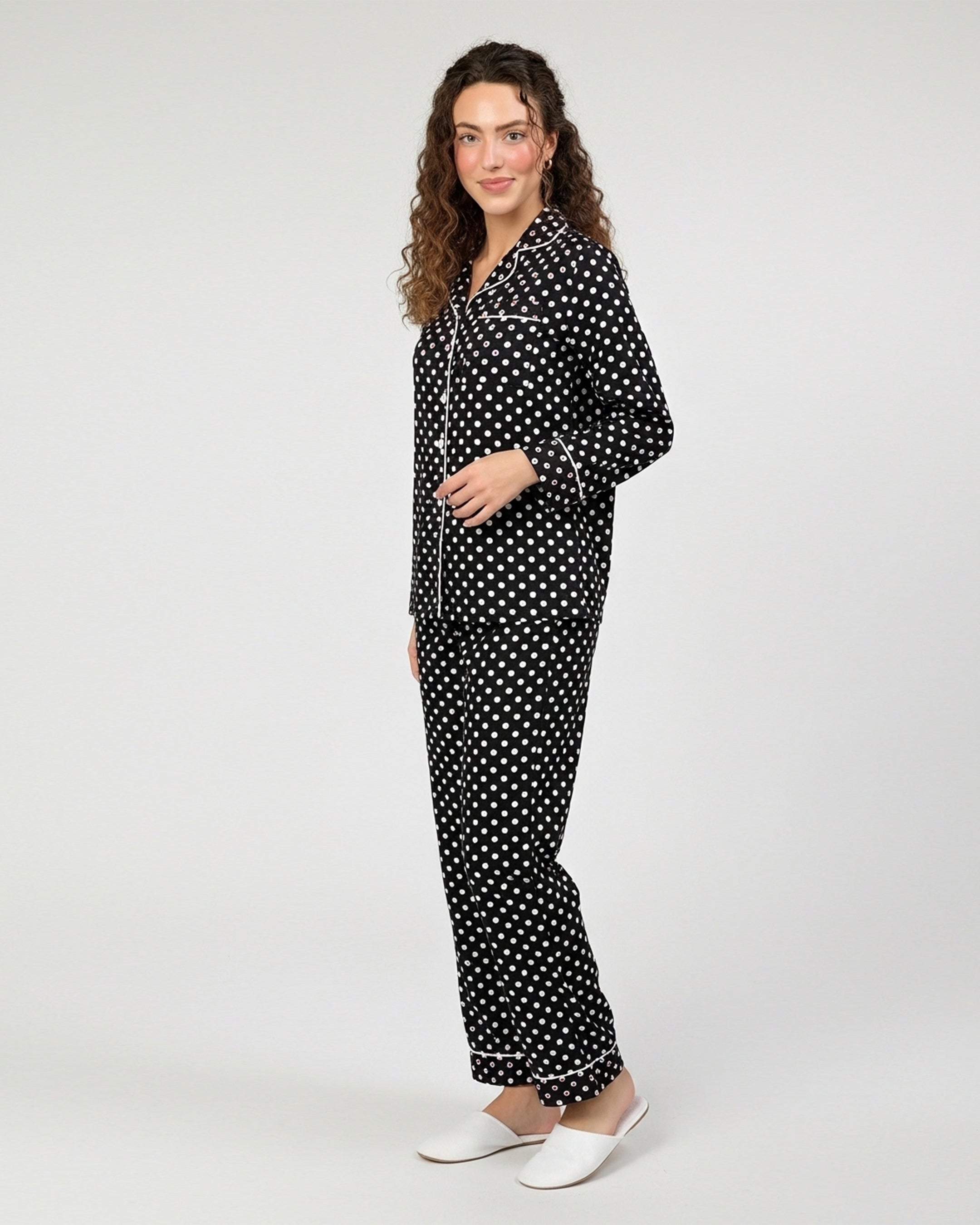 Linen Pajama Suit - Dot Glow