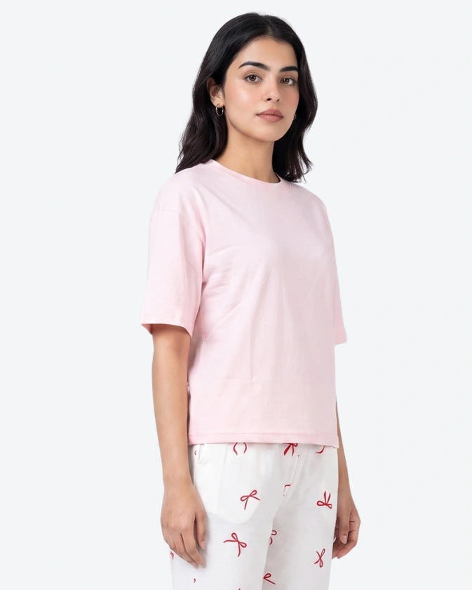 Cotton PJ Set - Bow Bliss - Pink