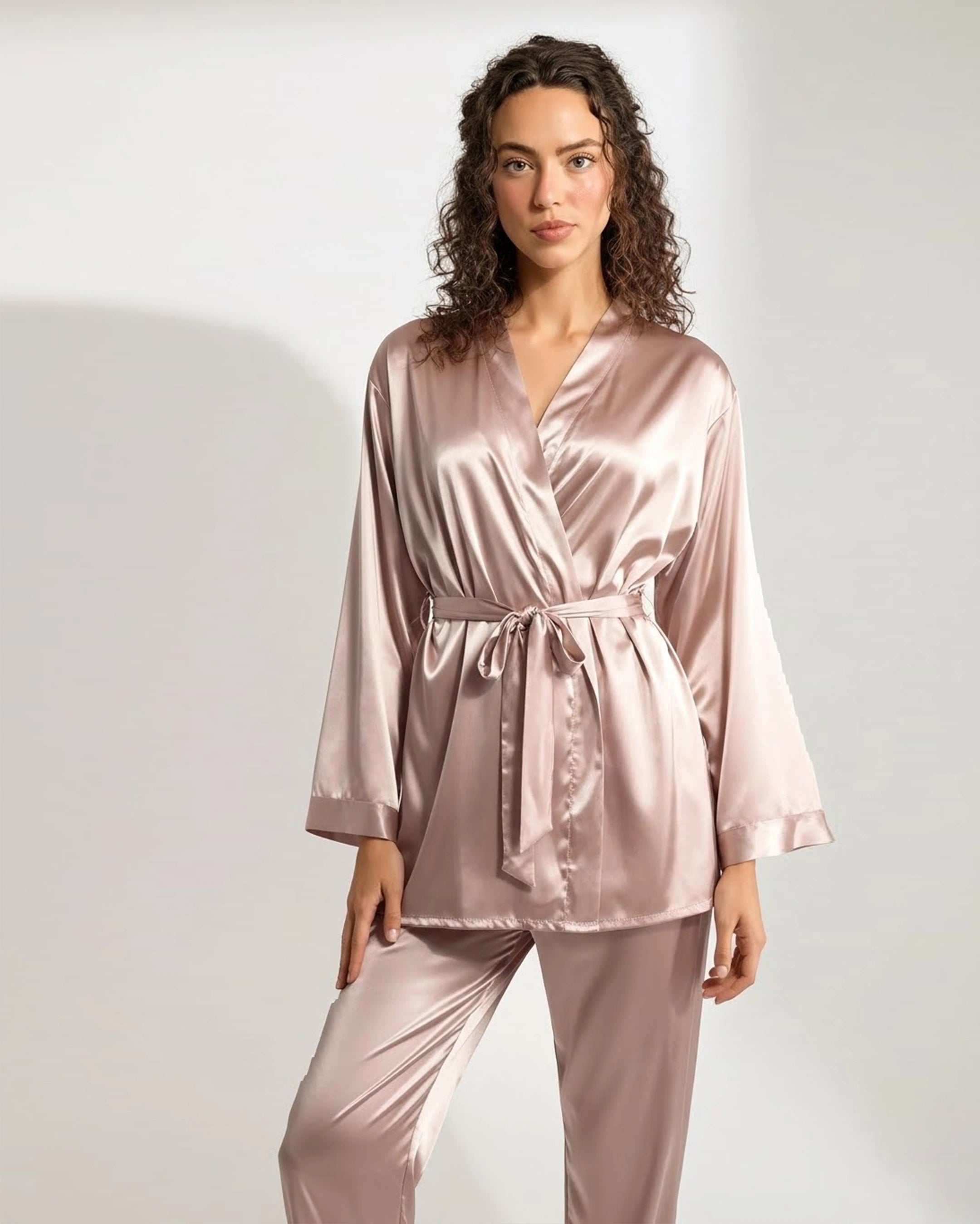 Silk PJ Set - Silk Lounge - Champagne