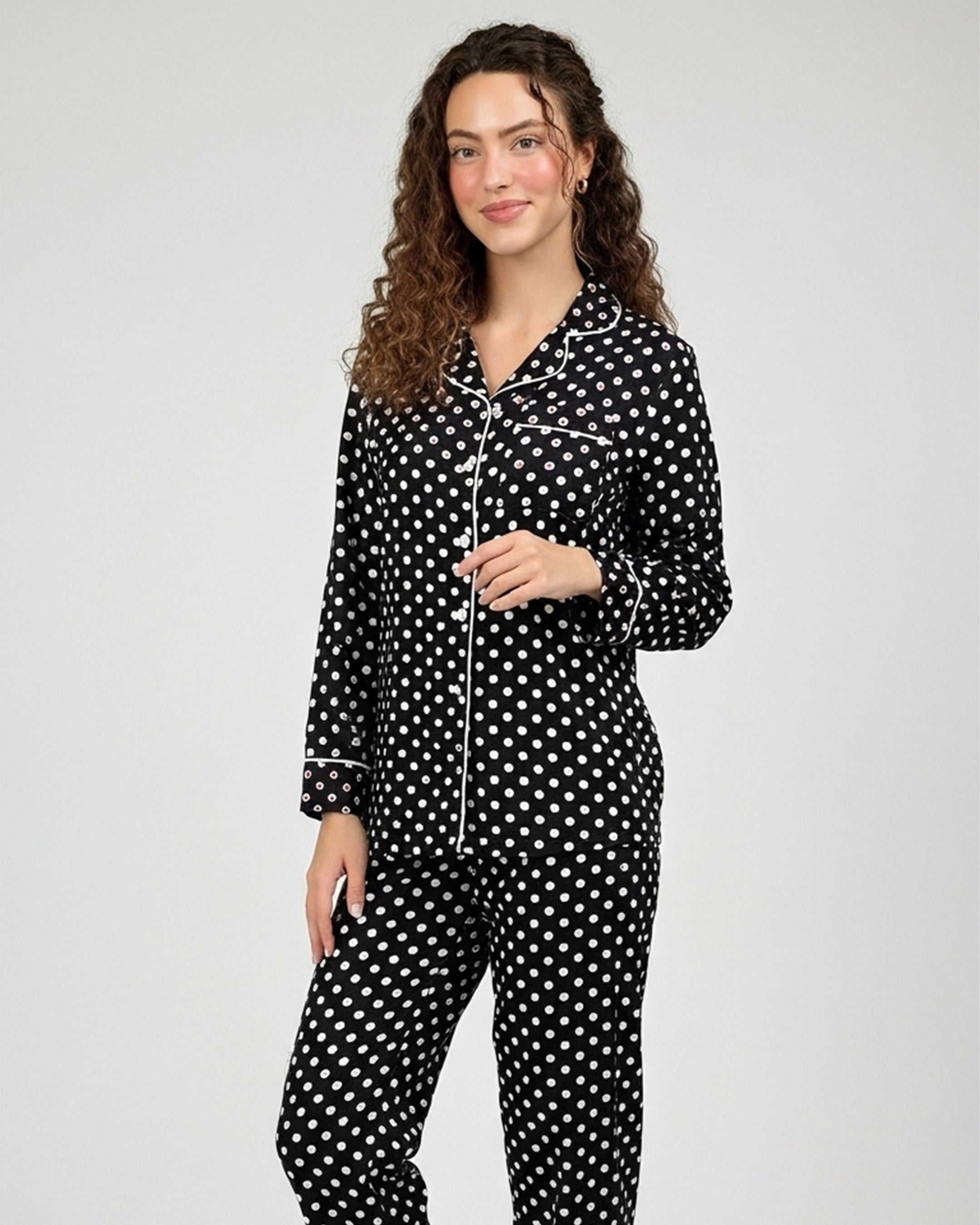 Linen Pajama Suit - Dot Glow