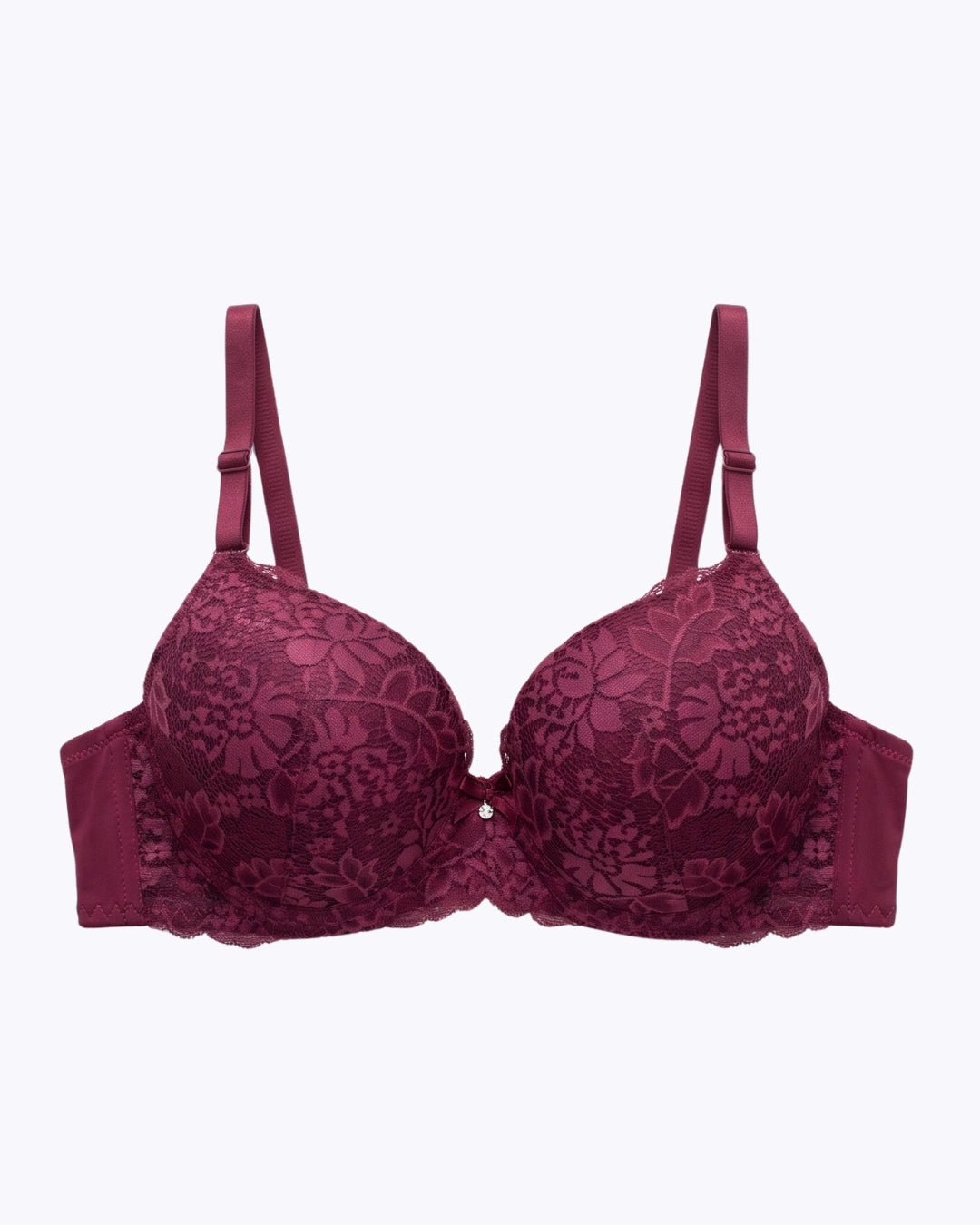 Plus Size Padded Bra - Softessa - Burgundy