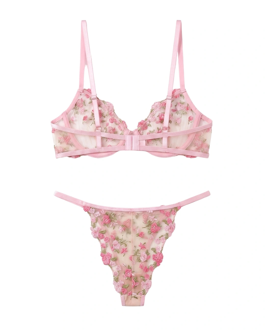 Fairy Floral Embroidery Bra and Panty set