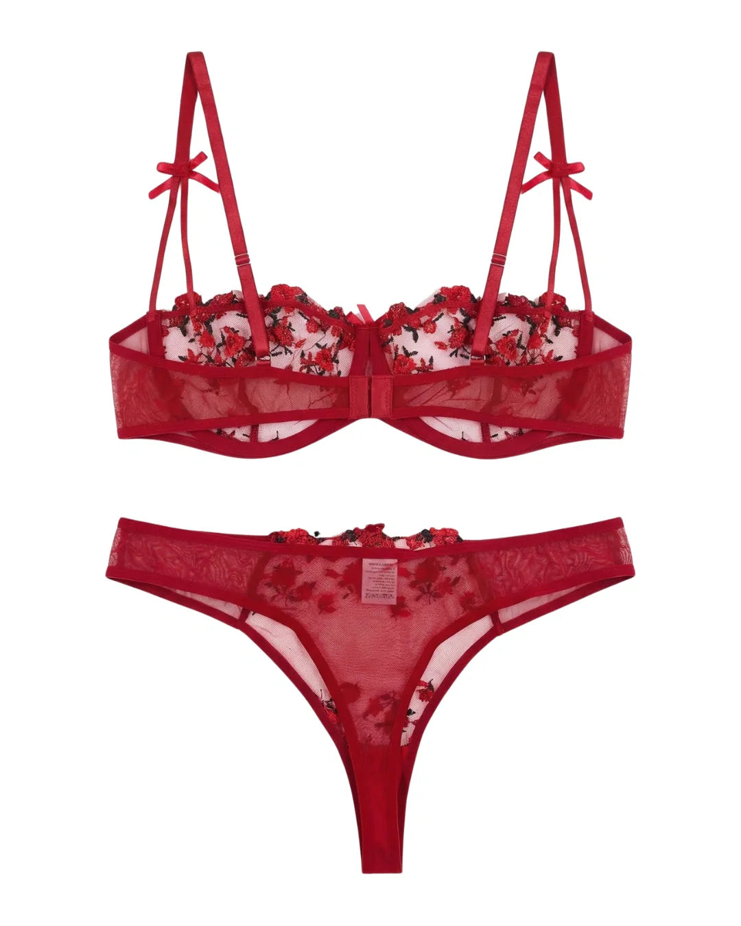 Non Padded Bra Set - Blush Veil - Maroon