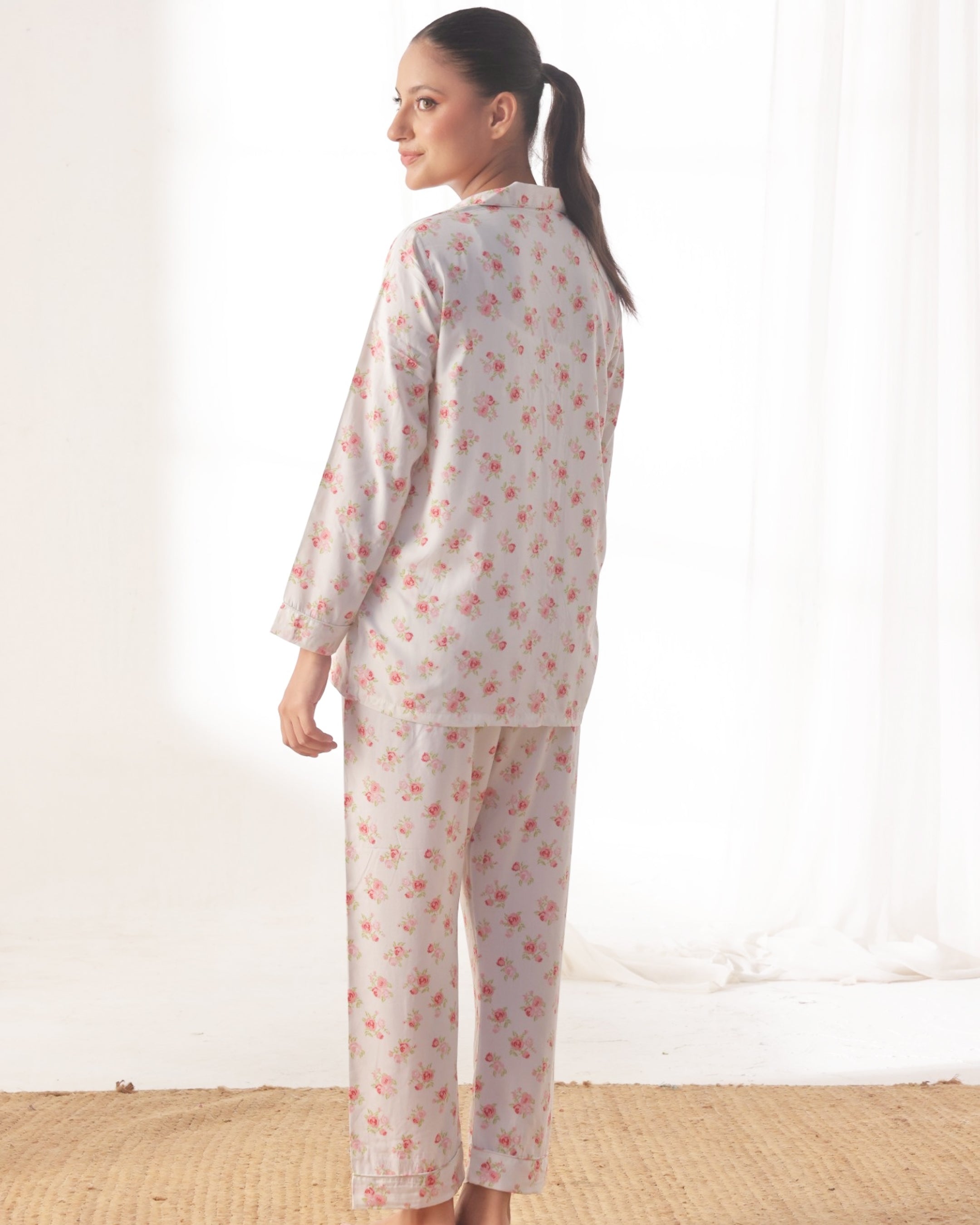Linen Pajama Suit - Rose Whisper