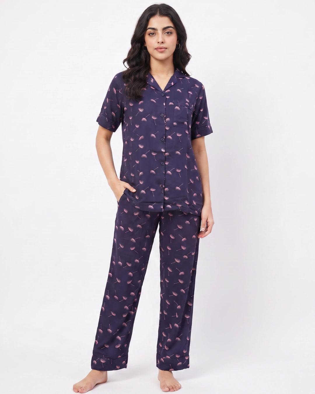 Linen PJ Set - Blue Blossom