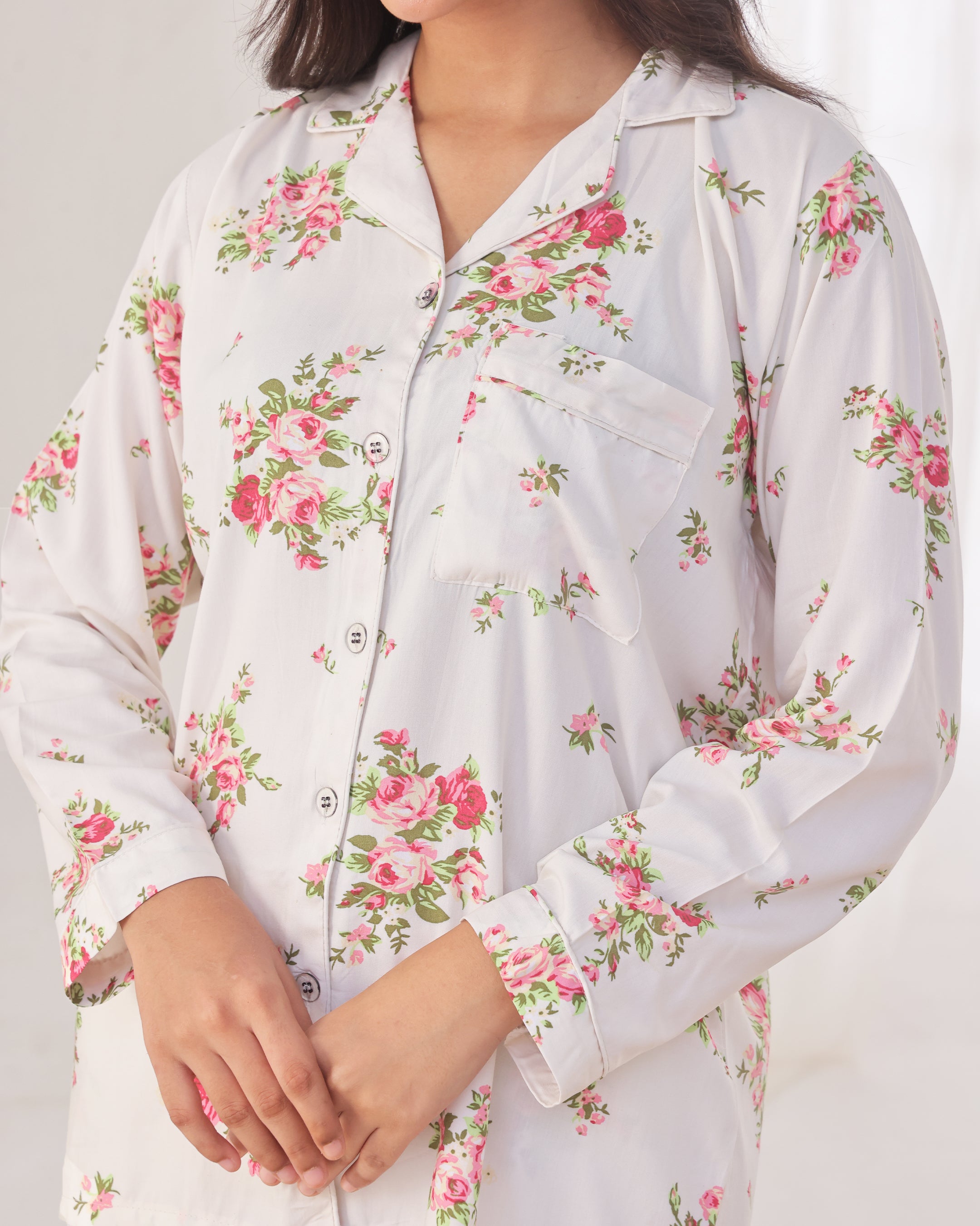 Linen Pajama Suit - Blossom Dream