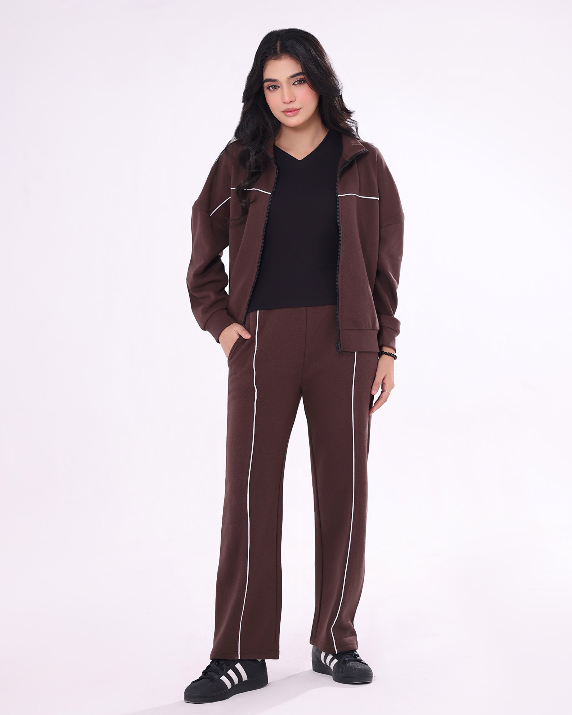 Fleece Tracksuit – Daily Move - Brown