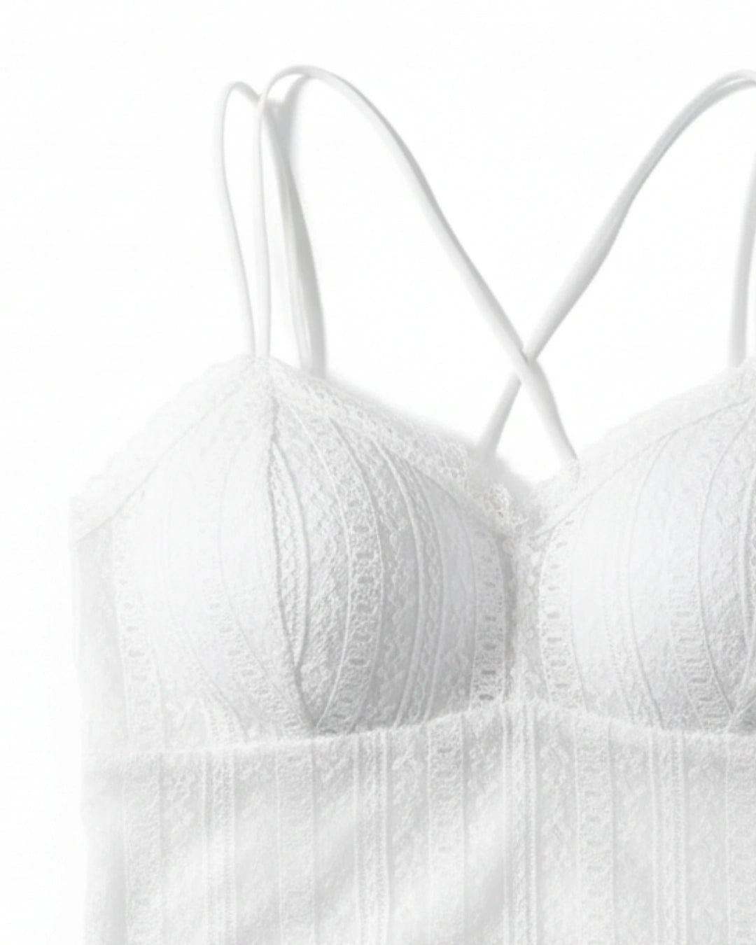 Padded Bralette - Mesh Stride - White