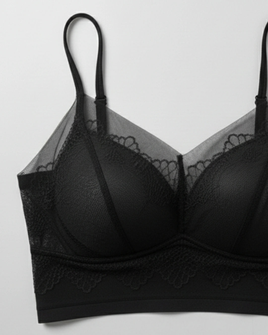 Seamless Padded Bra - Nua Lace - Black