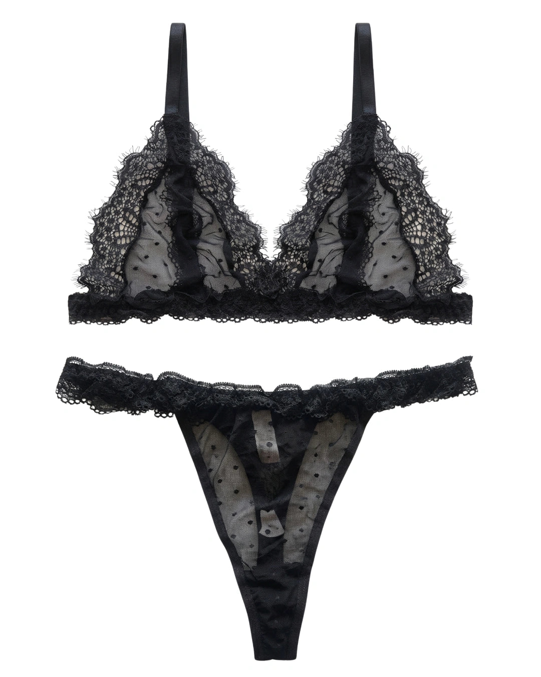 Non Padded Bra Set - Moon Lace