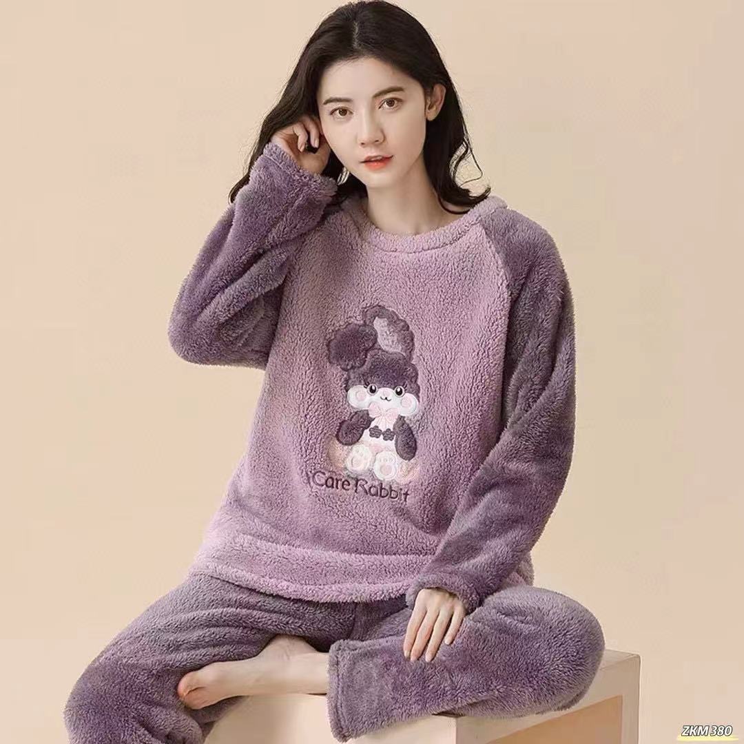 Fleece Long Sleeve Pajama Suit Iris Rabbit