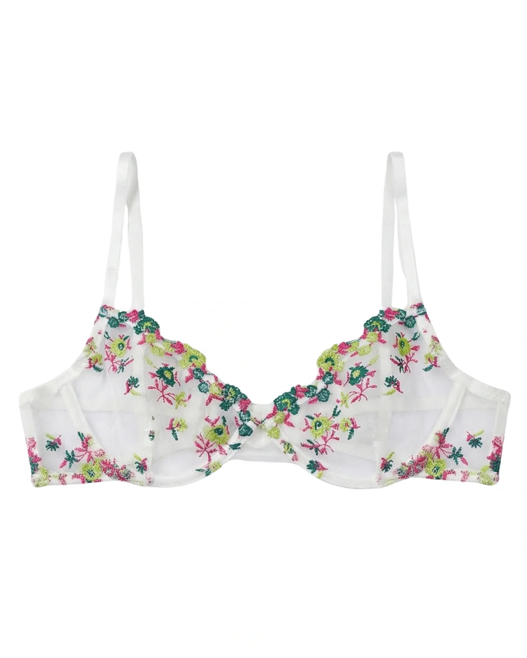 Non Padded Bra Set - Flora Zest - Green