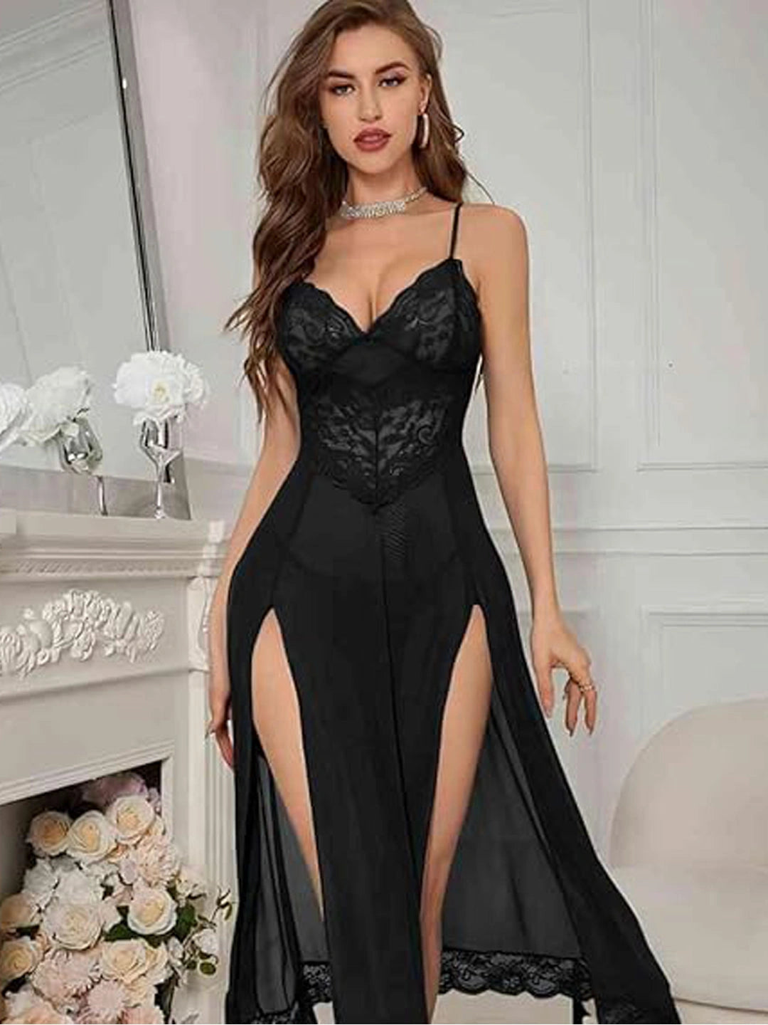 Babydoll Lingerie - Vantessa - Black