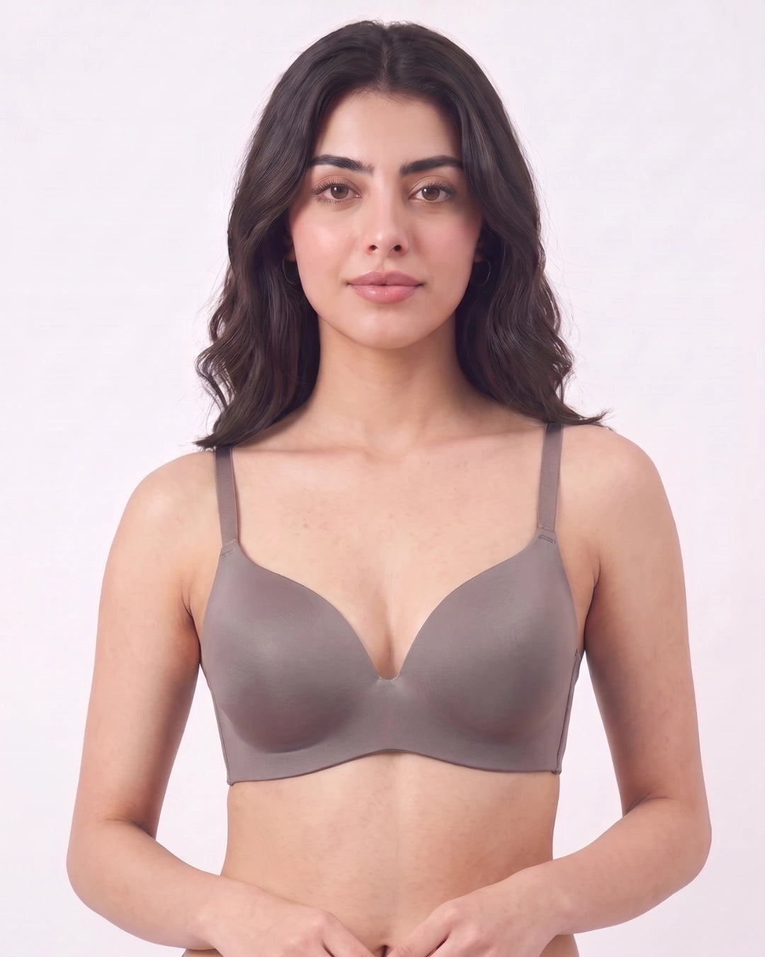 Non Wired Single Padded T-Shirt Bra - Elle - Burgundy