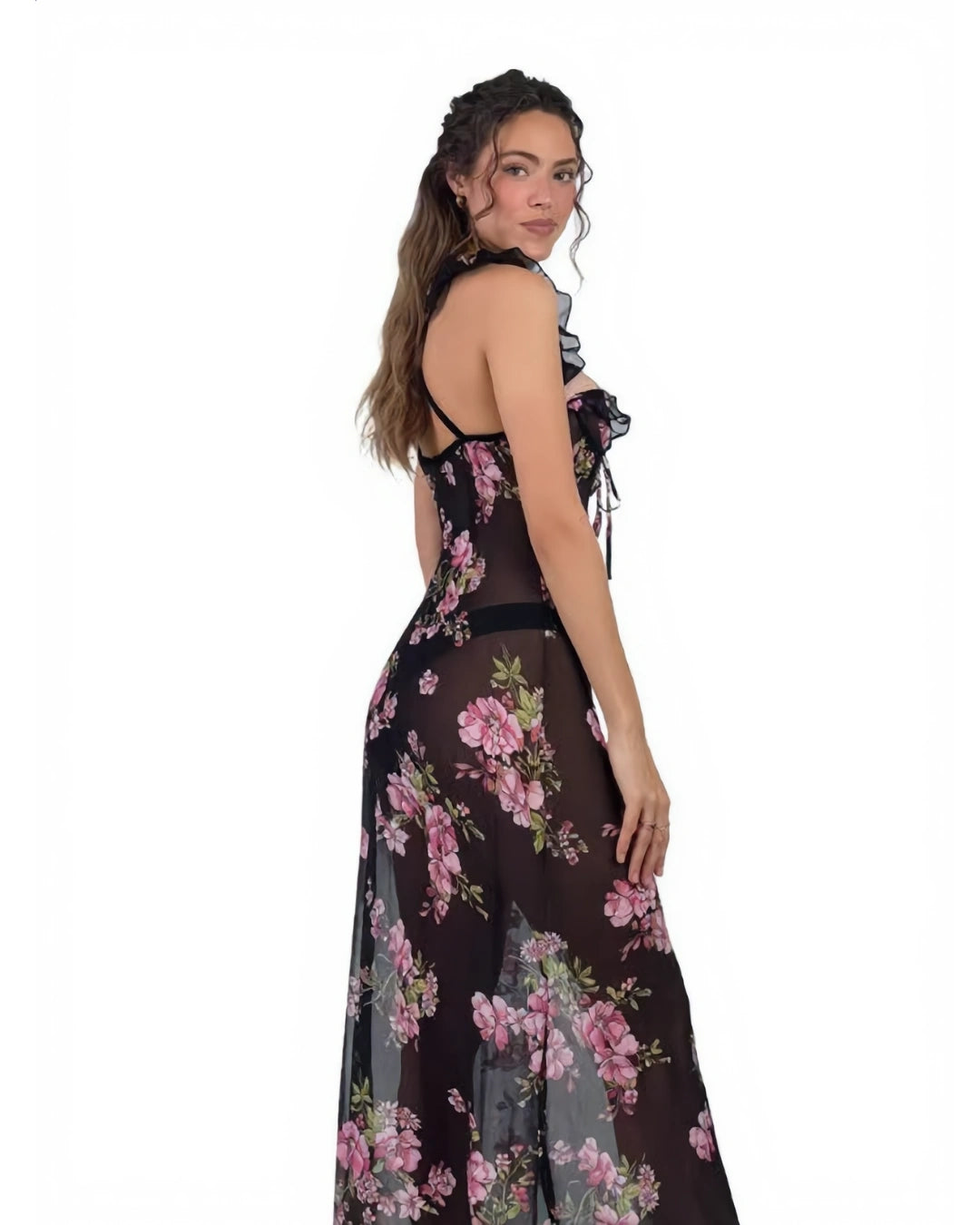 Lingerie Gown – Eclipse - Black Floral