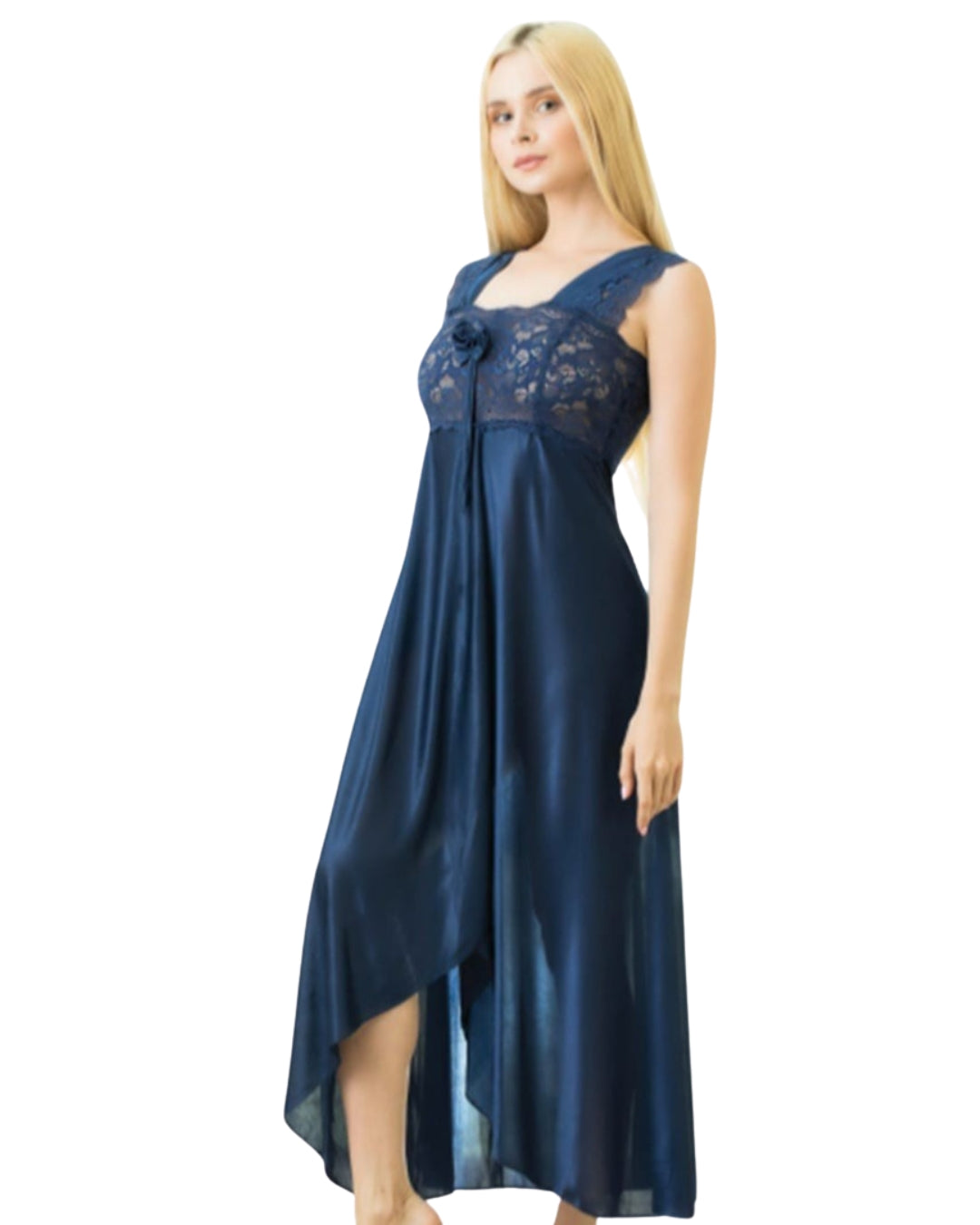Elegant 1 Piece Cross Cut Long Nightie (011)