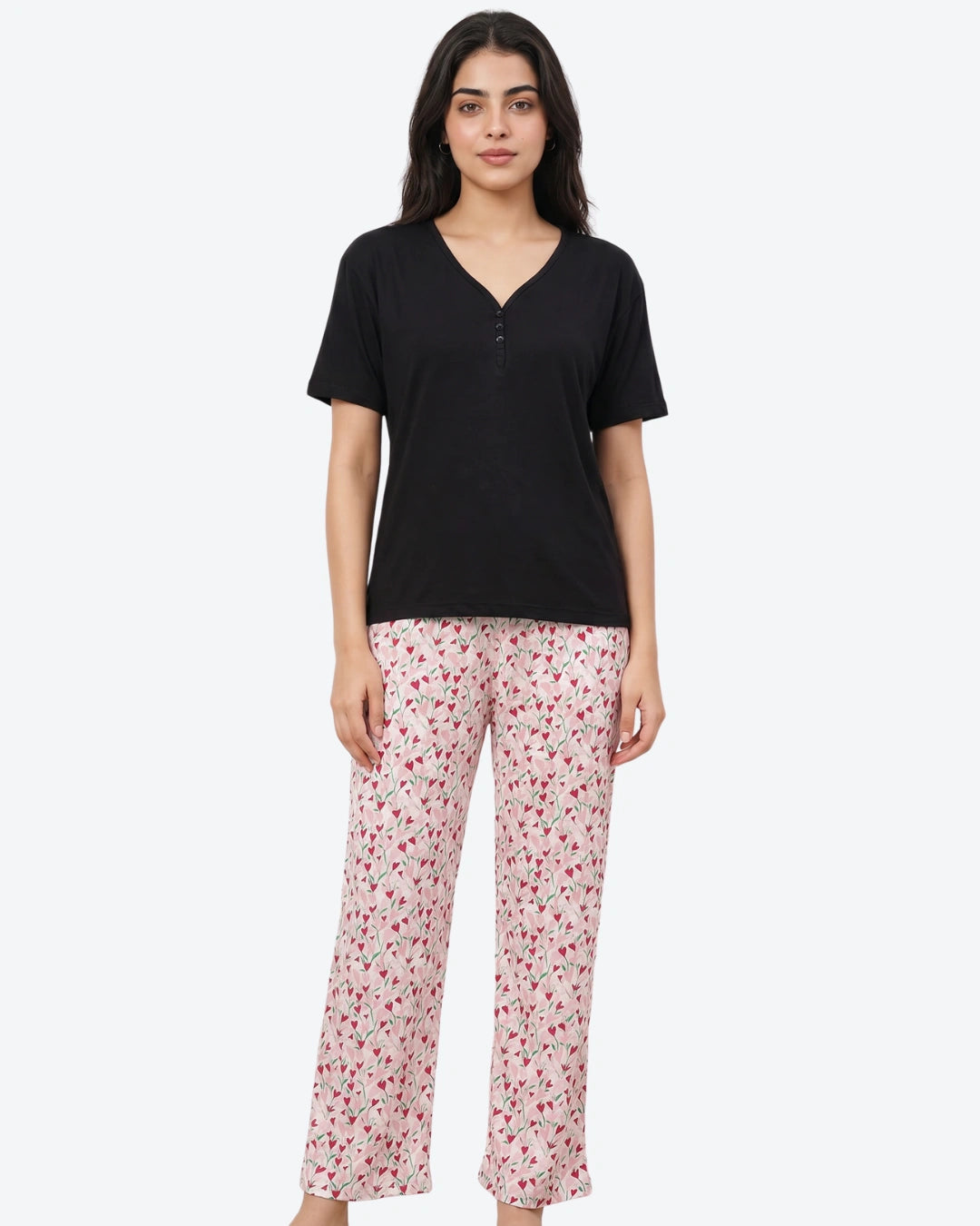 Cotton PJ Set - Heart Petal