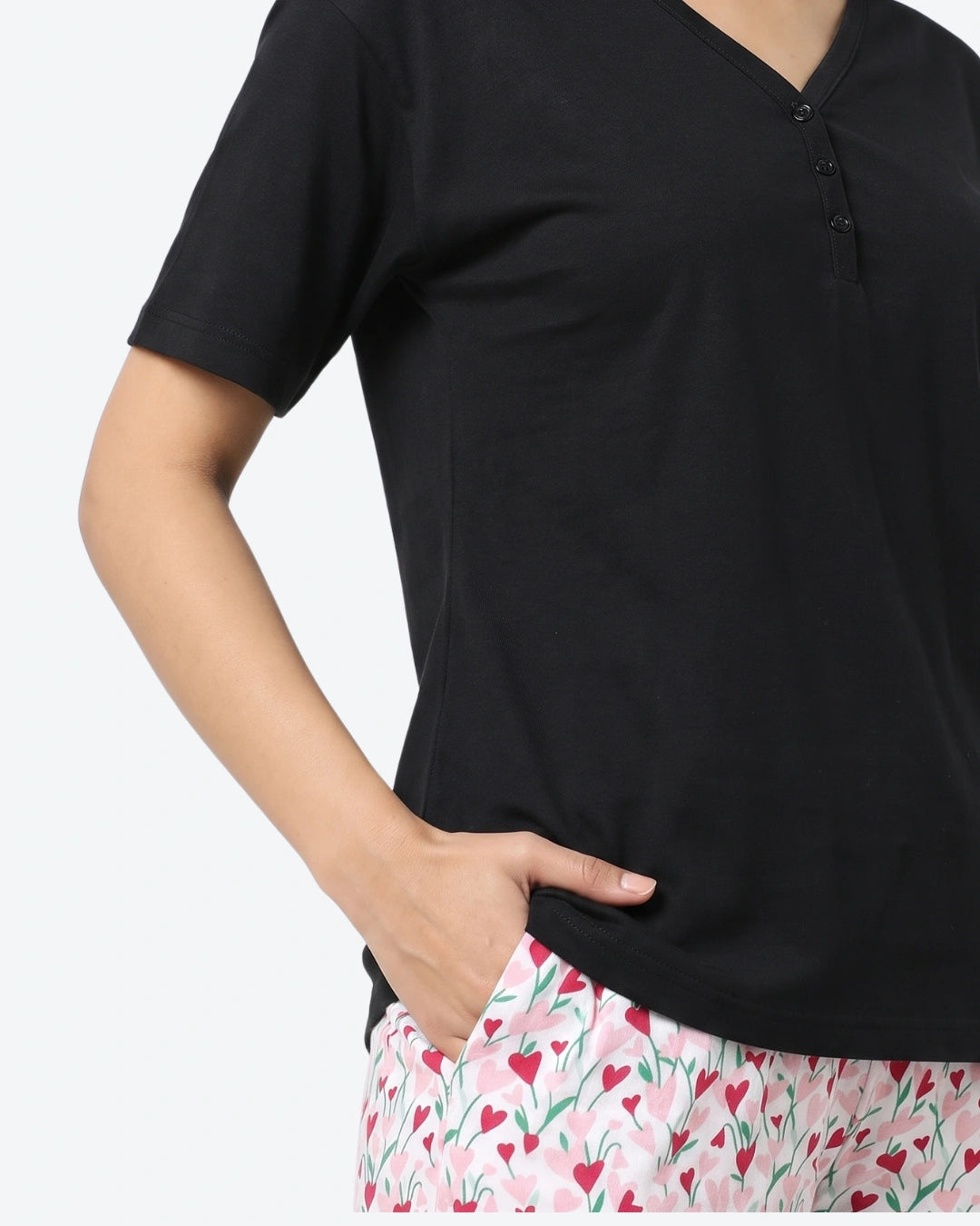 Cotton PJ Set - Heart Petal