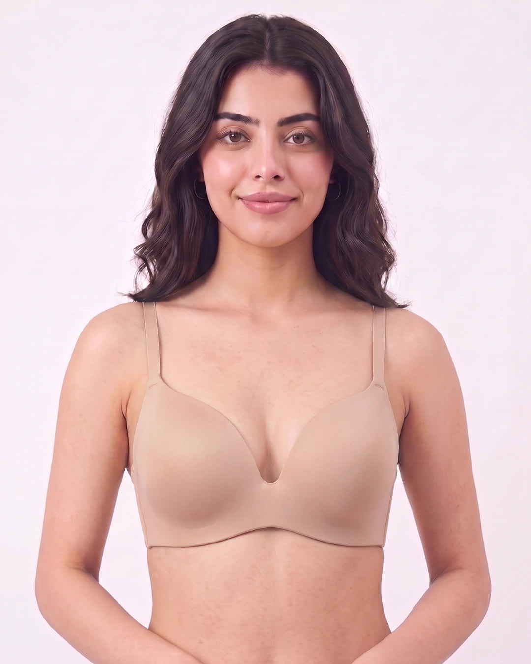 Non Wired Single Padded T-Shirt Bra - Elle - Peach