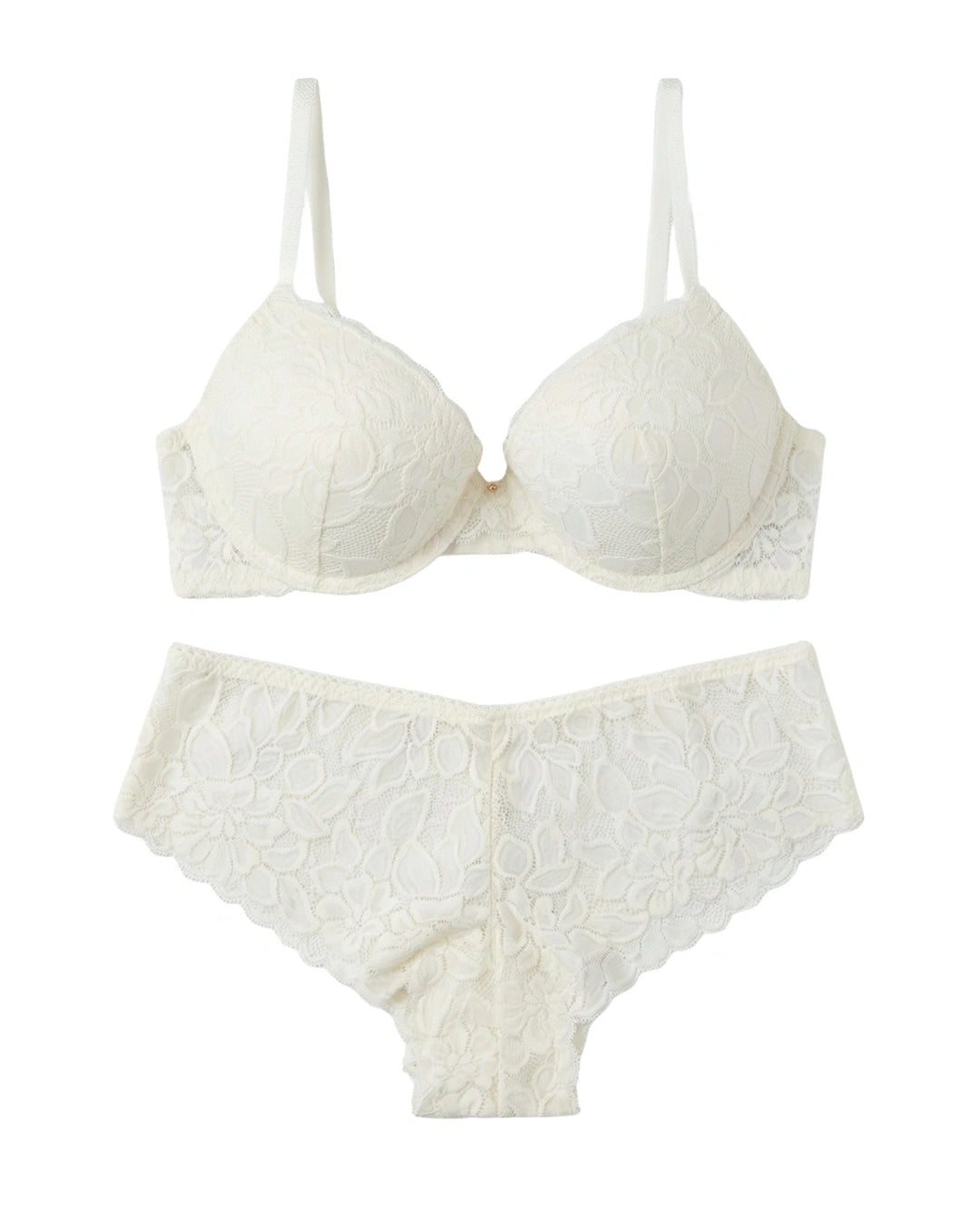 Padded Bra Set - Elviora - Off White