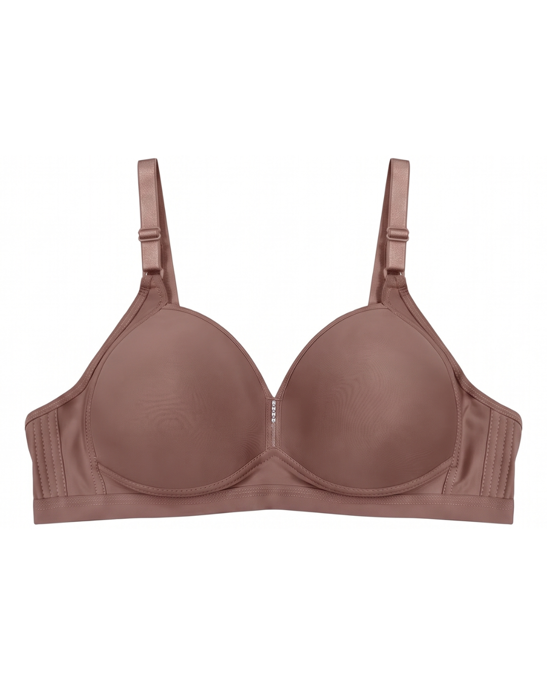 Plus Size Non-Wired Padded T-Shirt Bra - Pastel - Brown