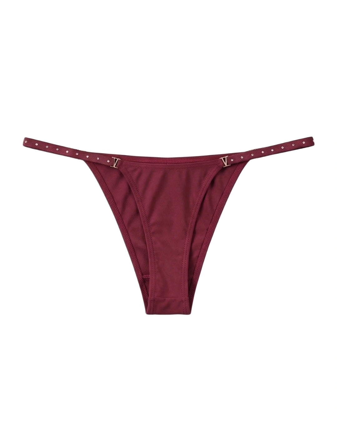 Thong Panty - Noir Strap - Maroon
