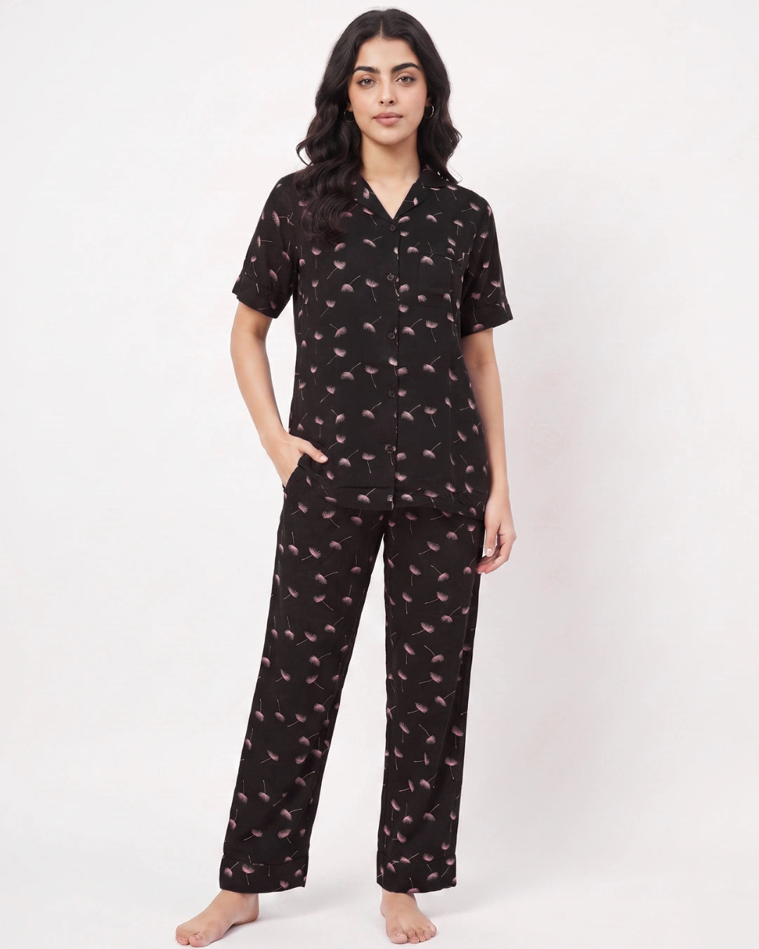 Linen PJ Set - Blue Blossom
