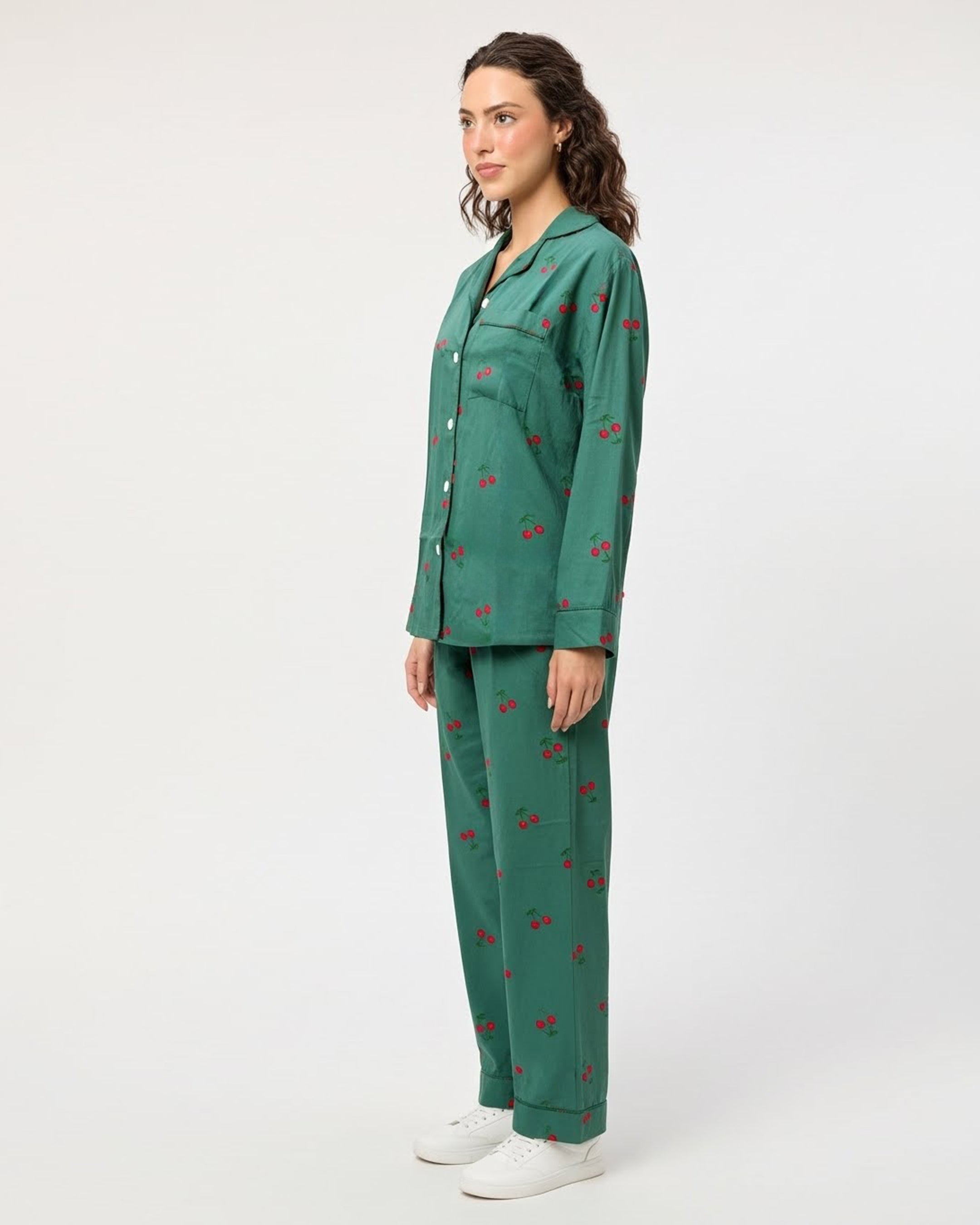 Linen Pajama Suit - Cherry Mood