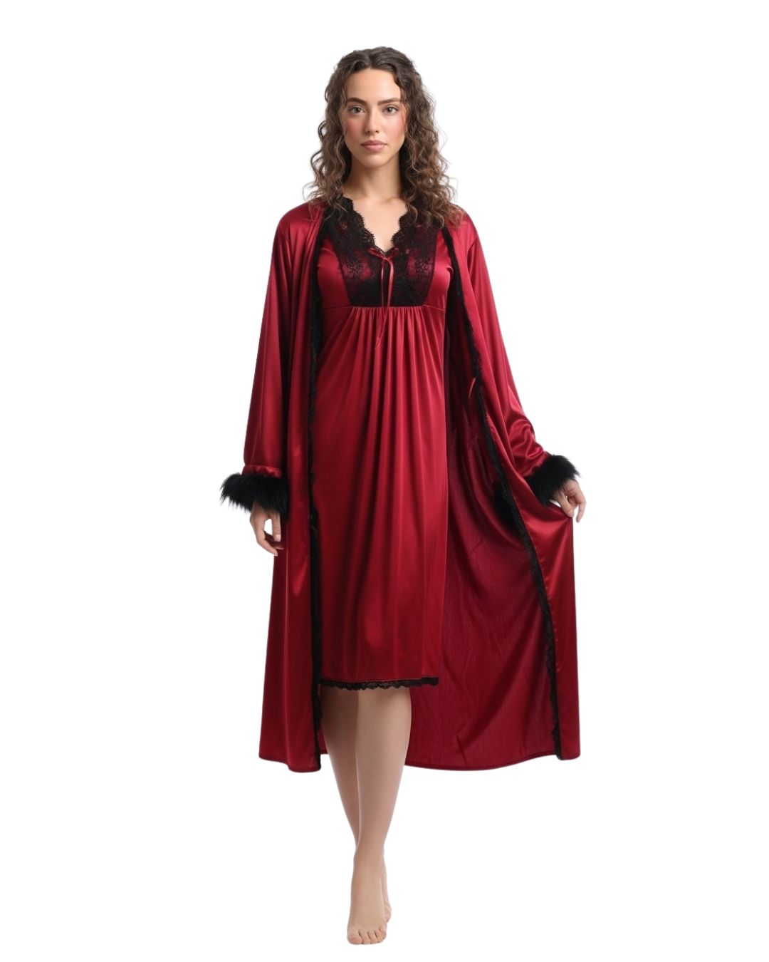 Gown Set - Rivya - Maroon