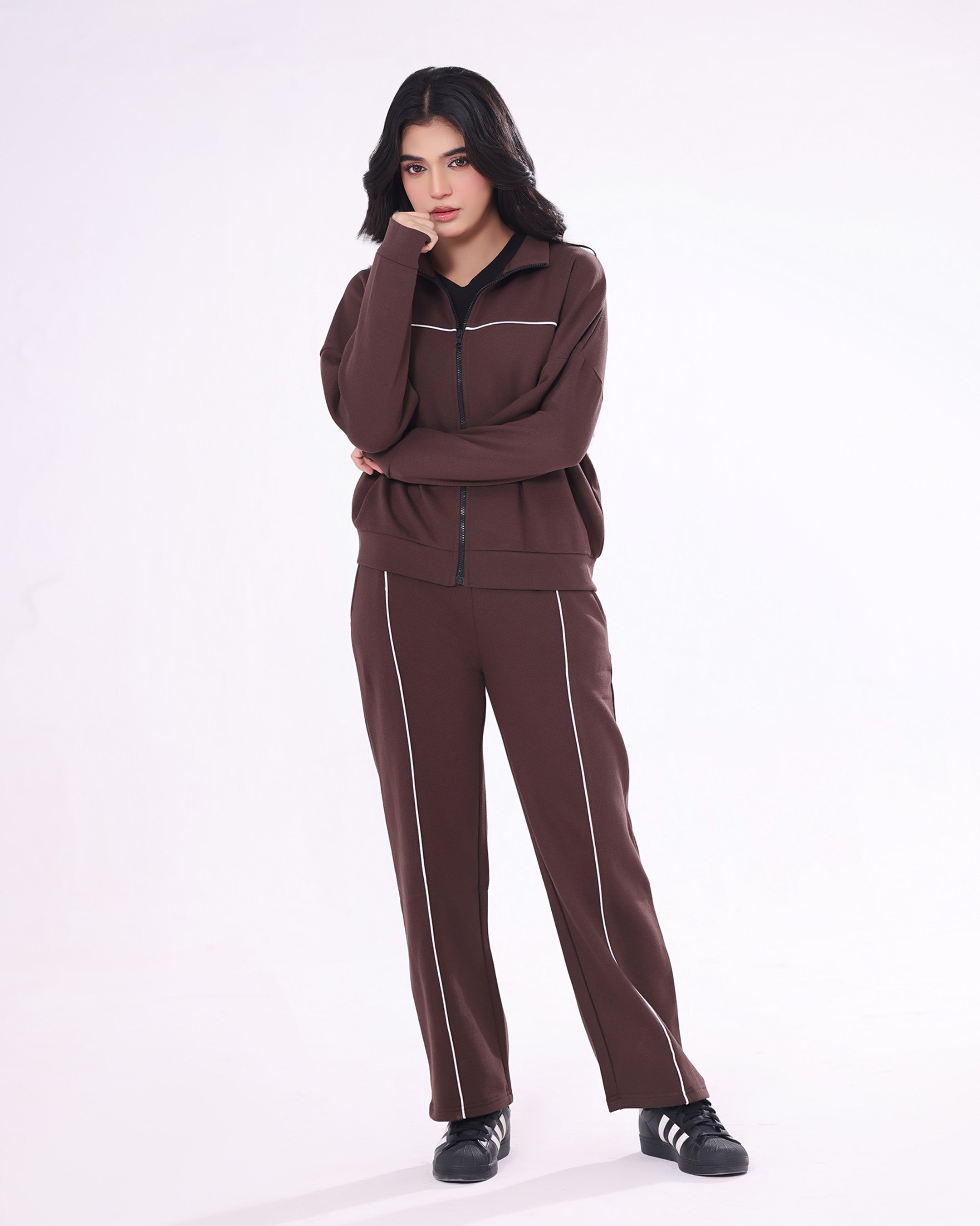 Fleece Tracksuit – Daily Move - Brown