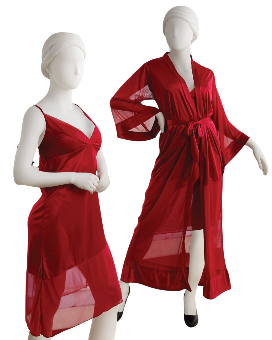 Gown Set - Rinny Silk - Maroon