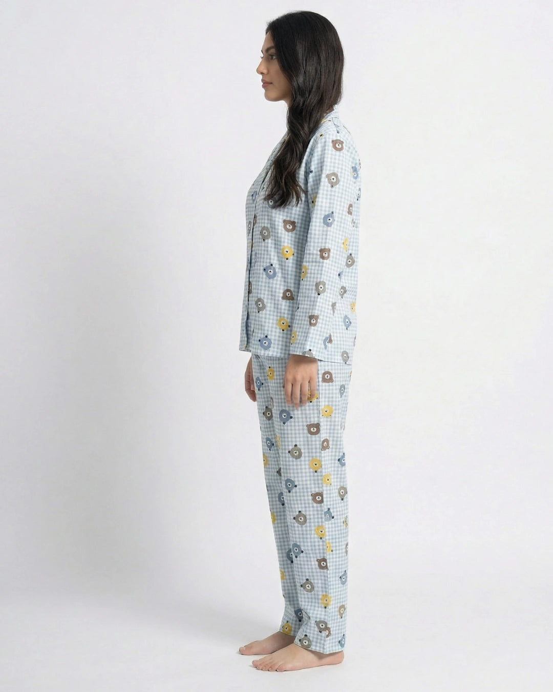 Summer Crinkled Pajama Suit - Blue Bear
