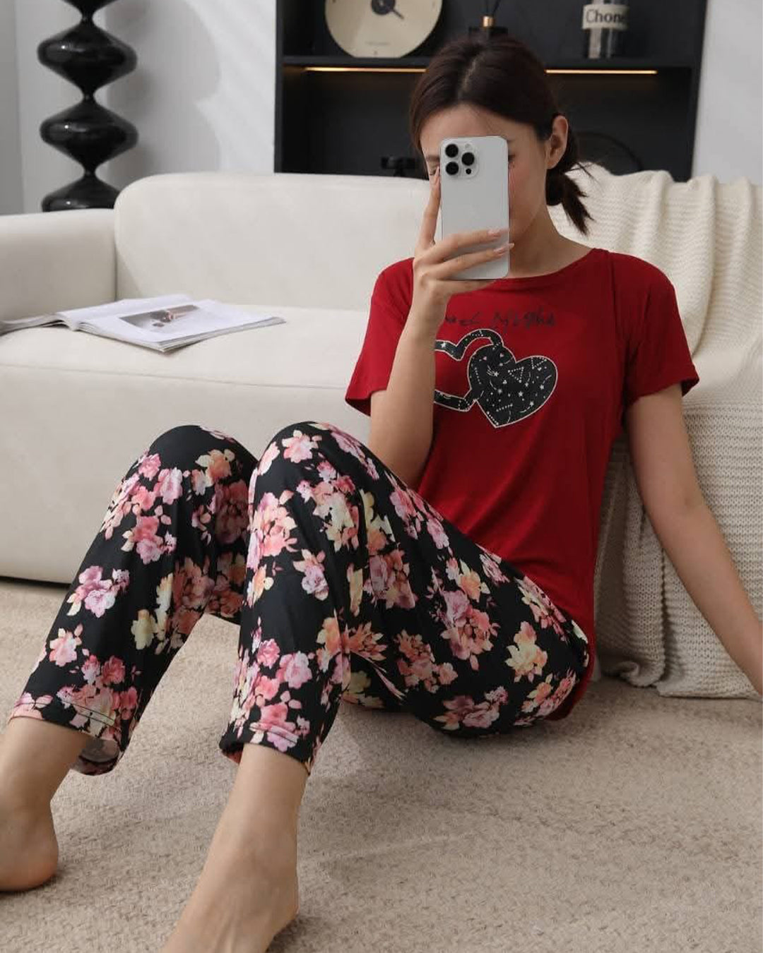 Cotton PJ Set - Blossom Night