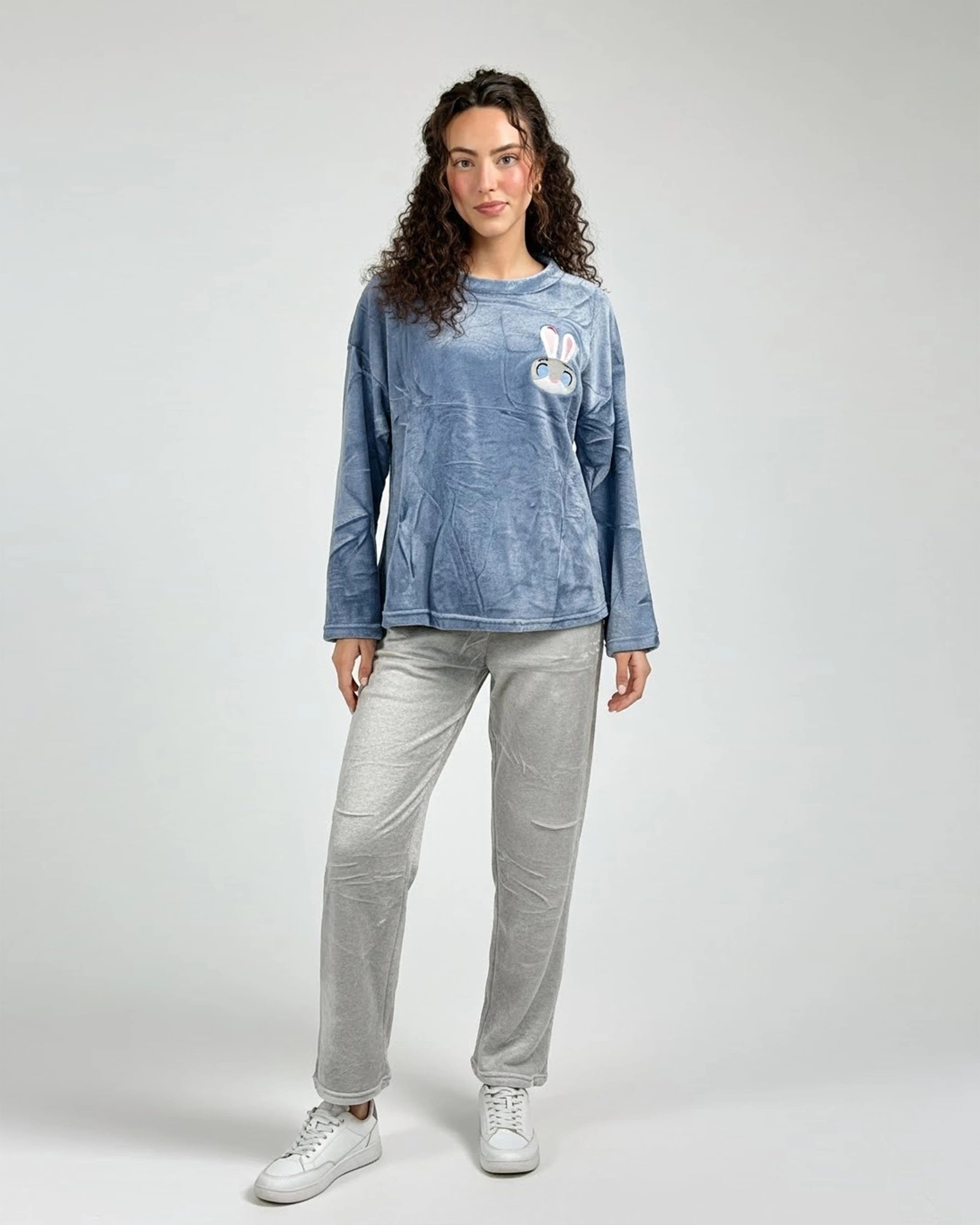 Fleece Pajama Suit - Bunny Blue