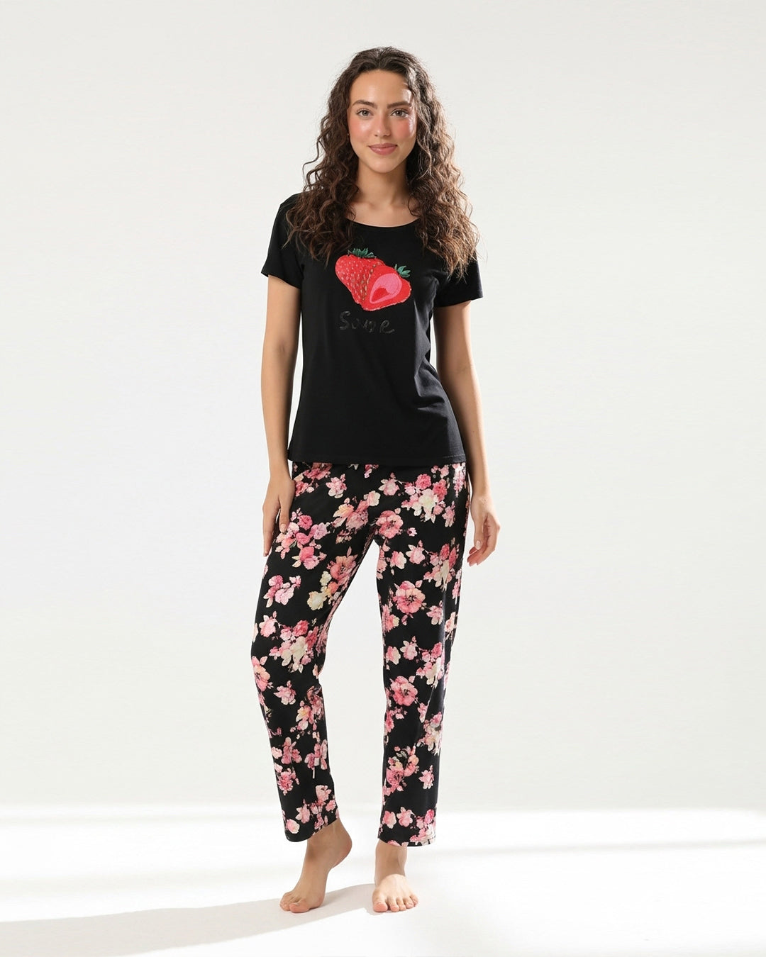 Cotton PJ Set - Strawberry Chic