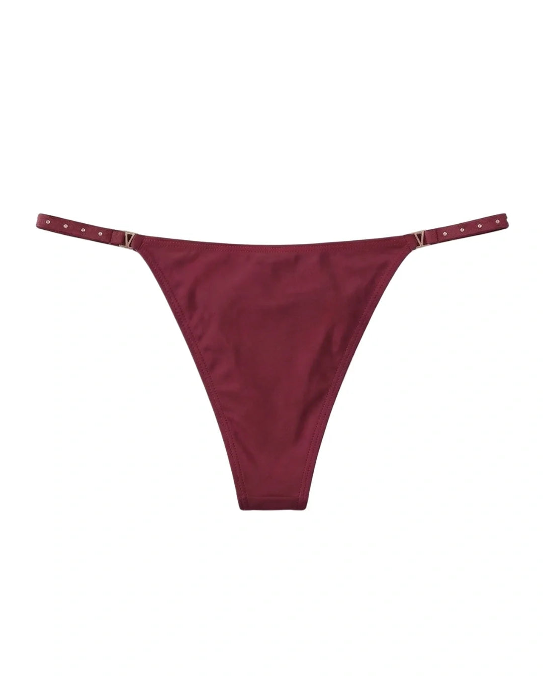 Thong Panty - Noir Strap - Maroon
