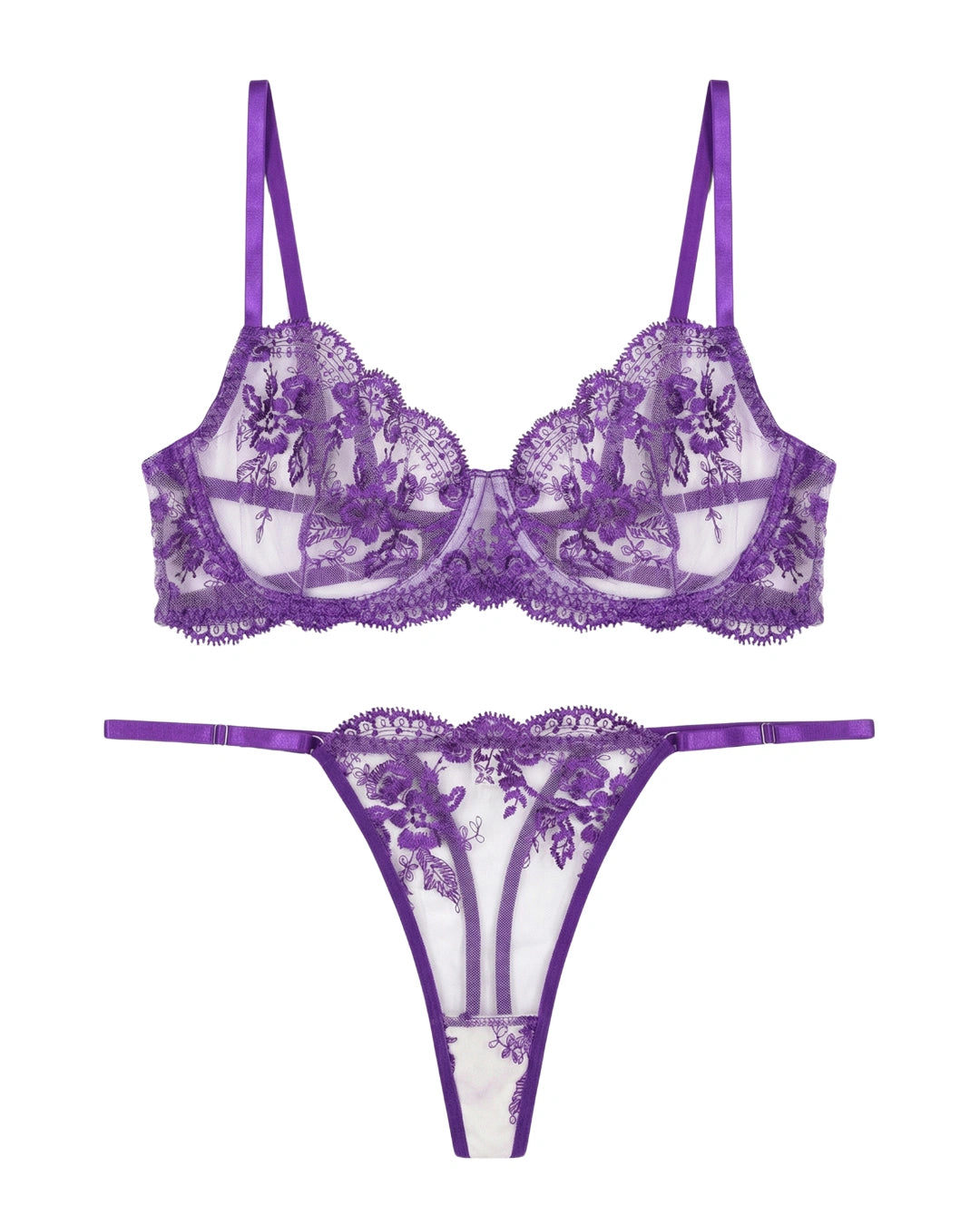 Non Padded Bra Set - Truffle - Purple