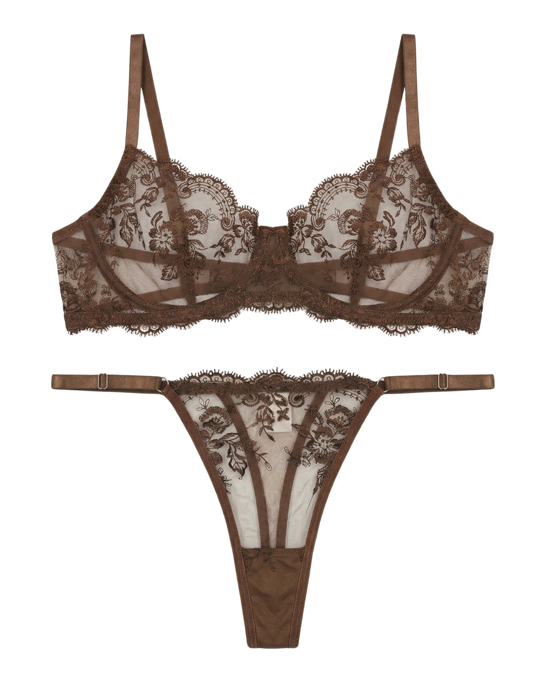 Non Padded Bra Set - Truffle - Brown