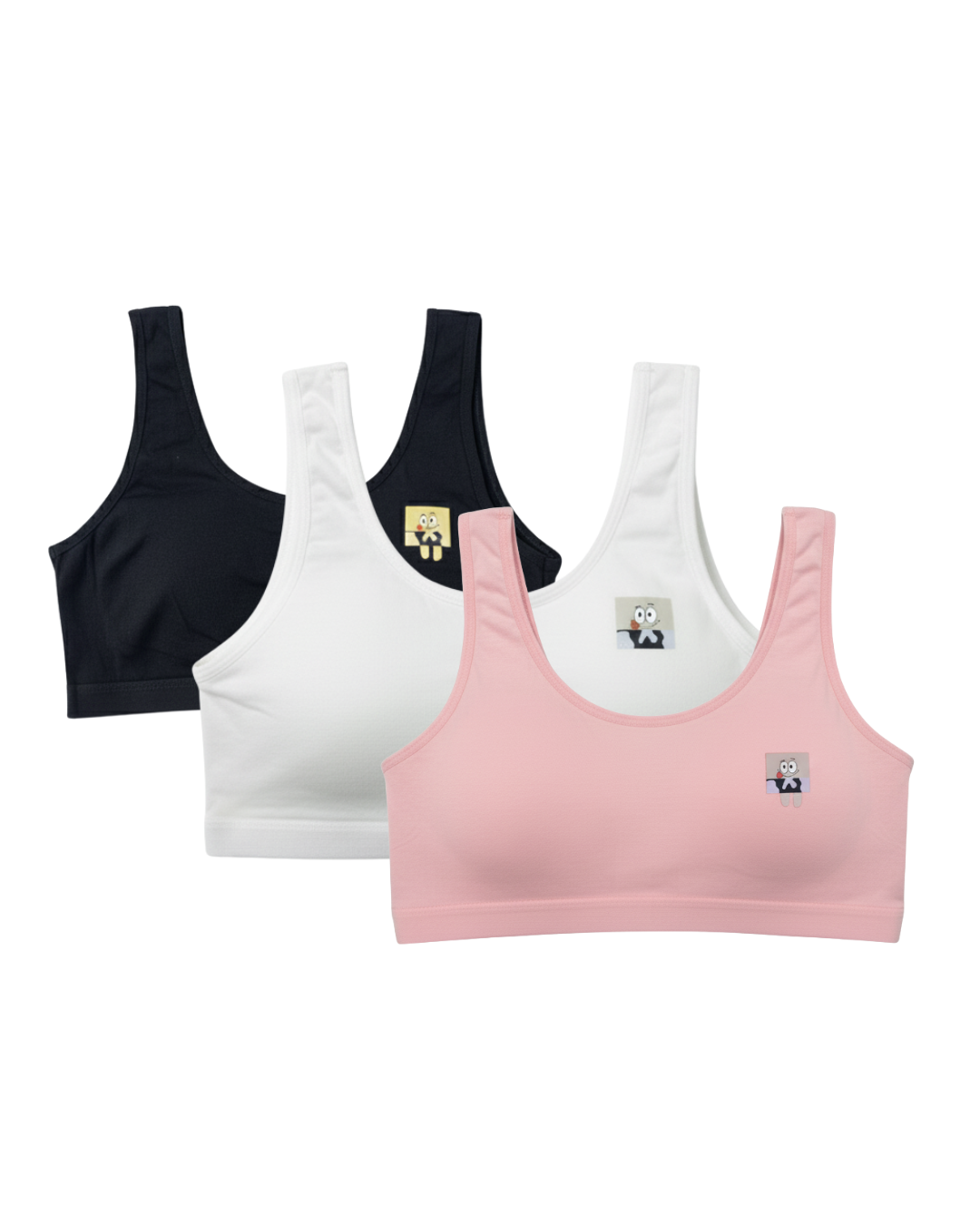 Pack of 3 Teenage Padded Bra - Fun Toon