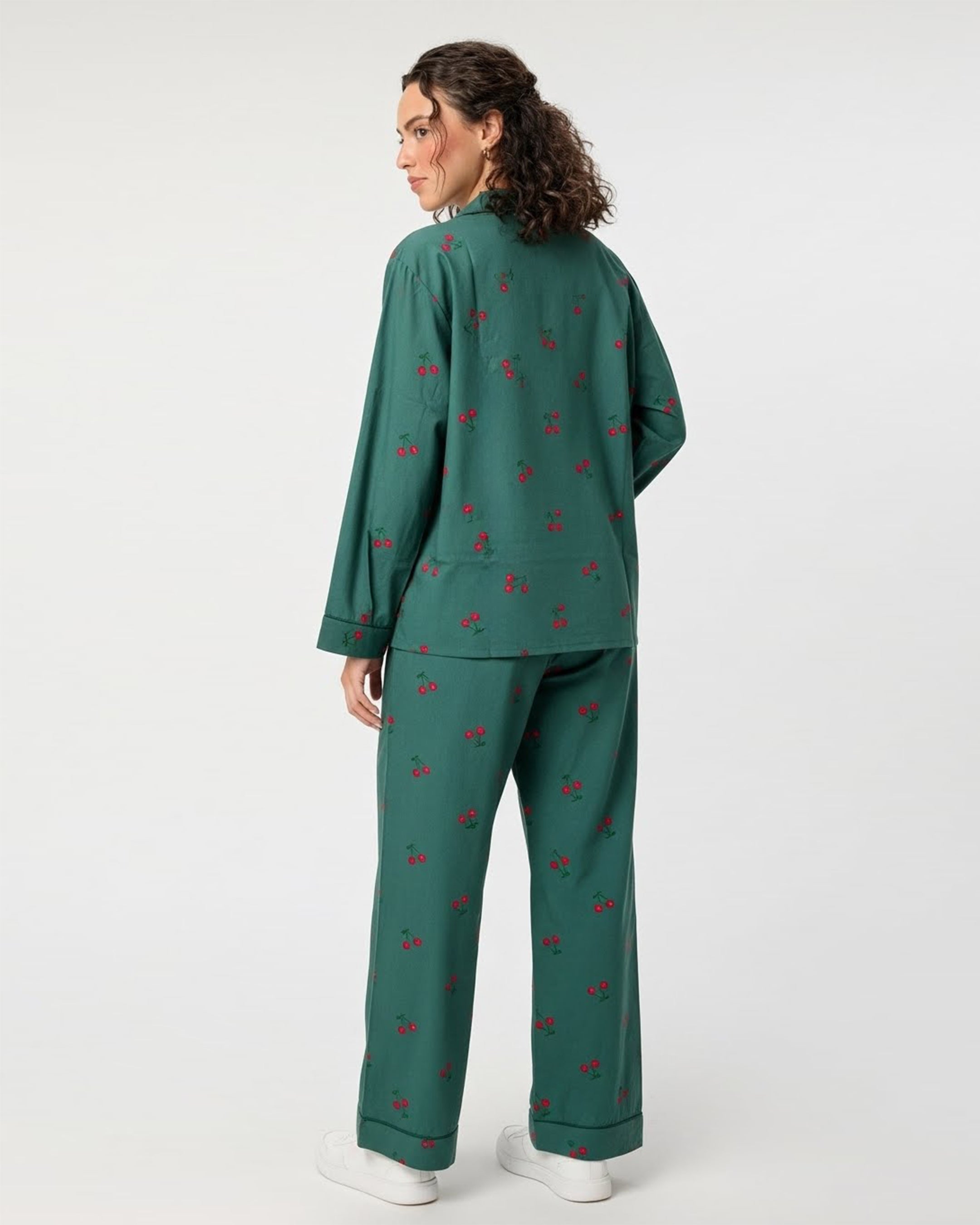 Linen Pajama Suit - Cherry Mood