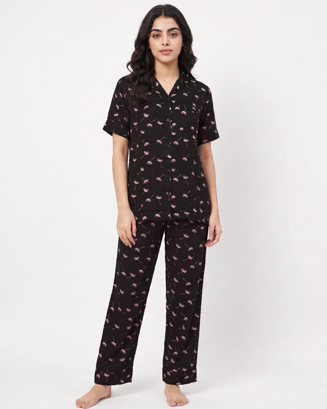 Linen PJ Set - Blue Blossom