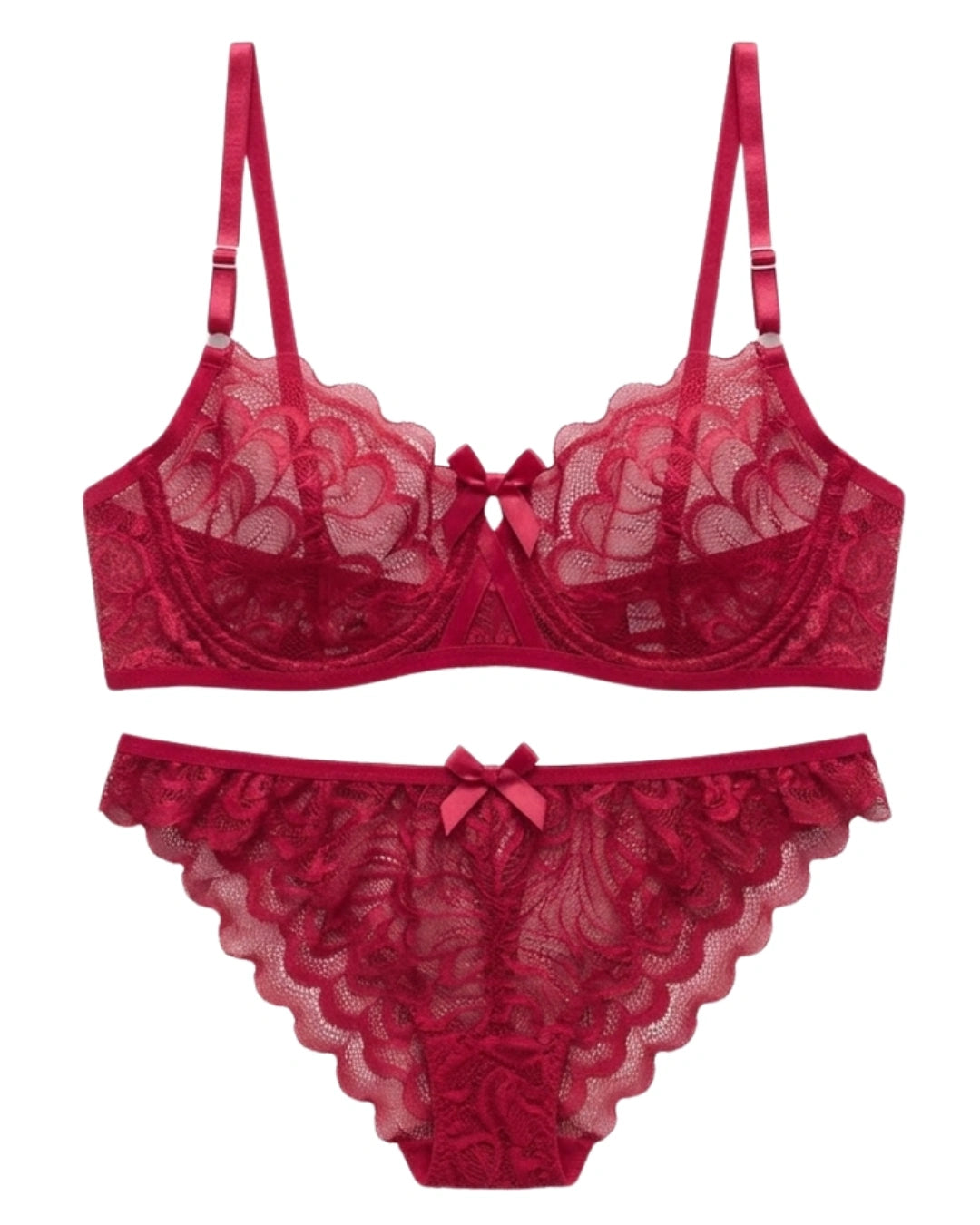 Non Padded Bra Set - Seravine - Red
