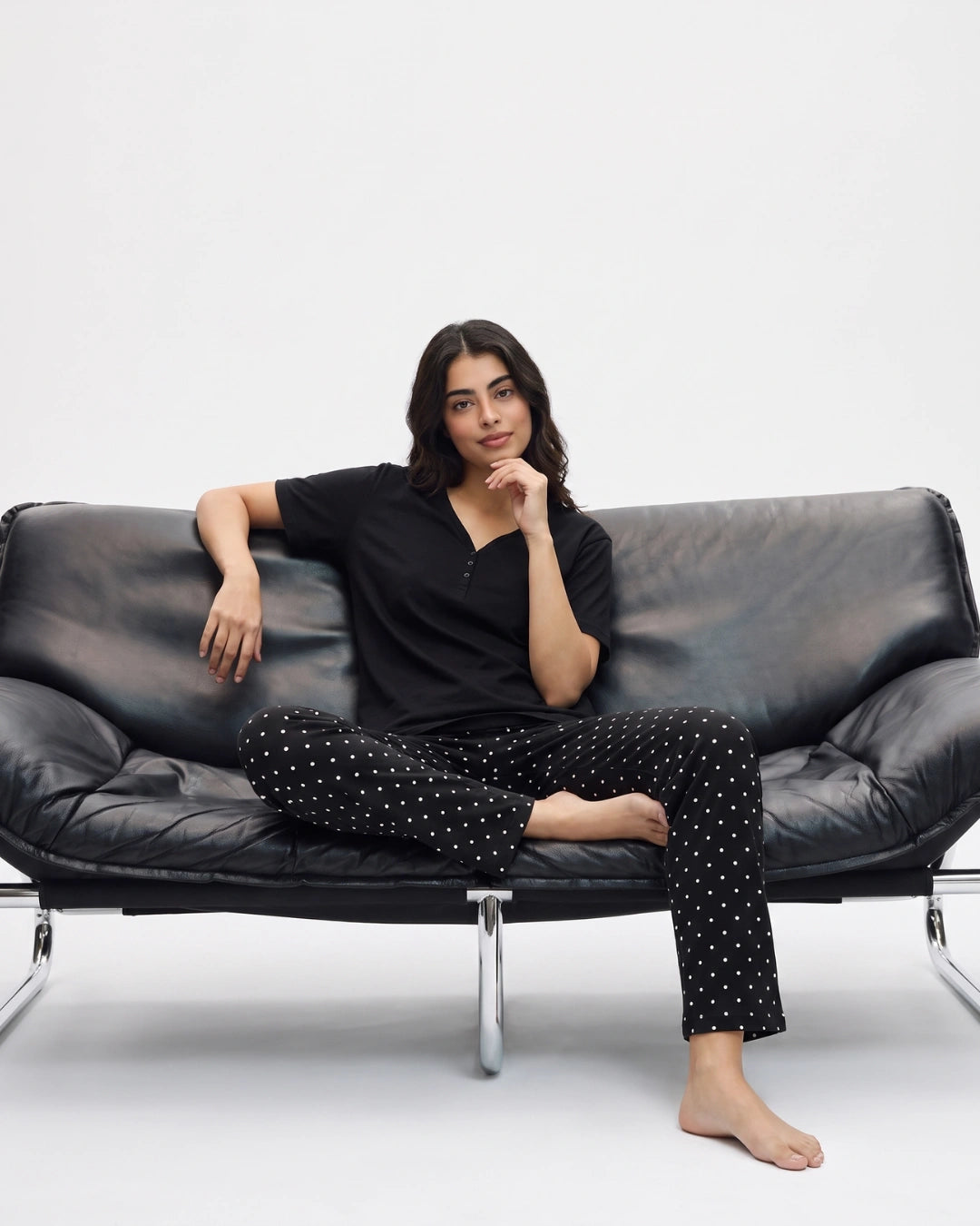 Cotton PJ Set - Mono Dot