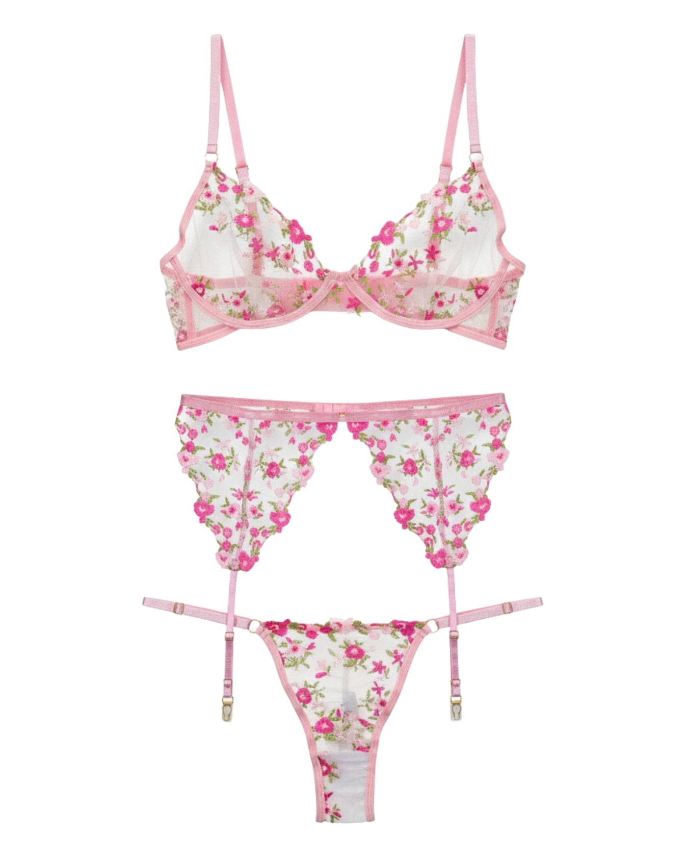 Garter Set - Blossom Muse - Pink