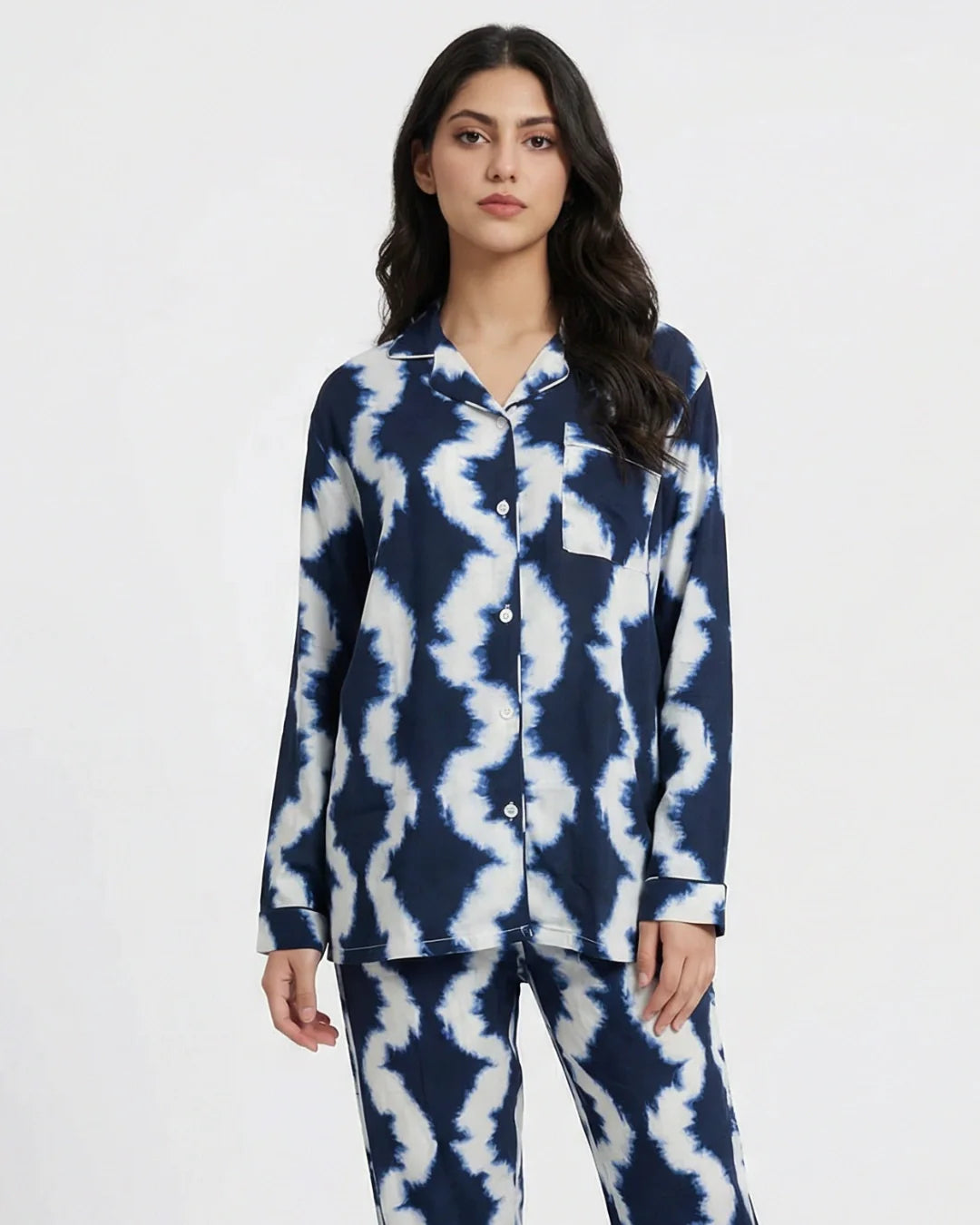 Linen Pajama Suit - Ocean Mist